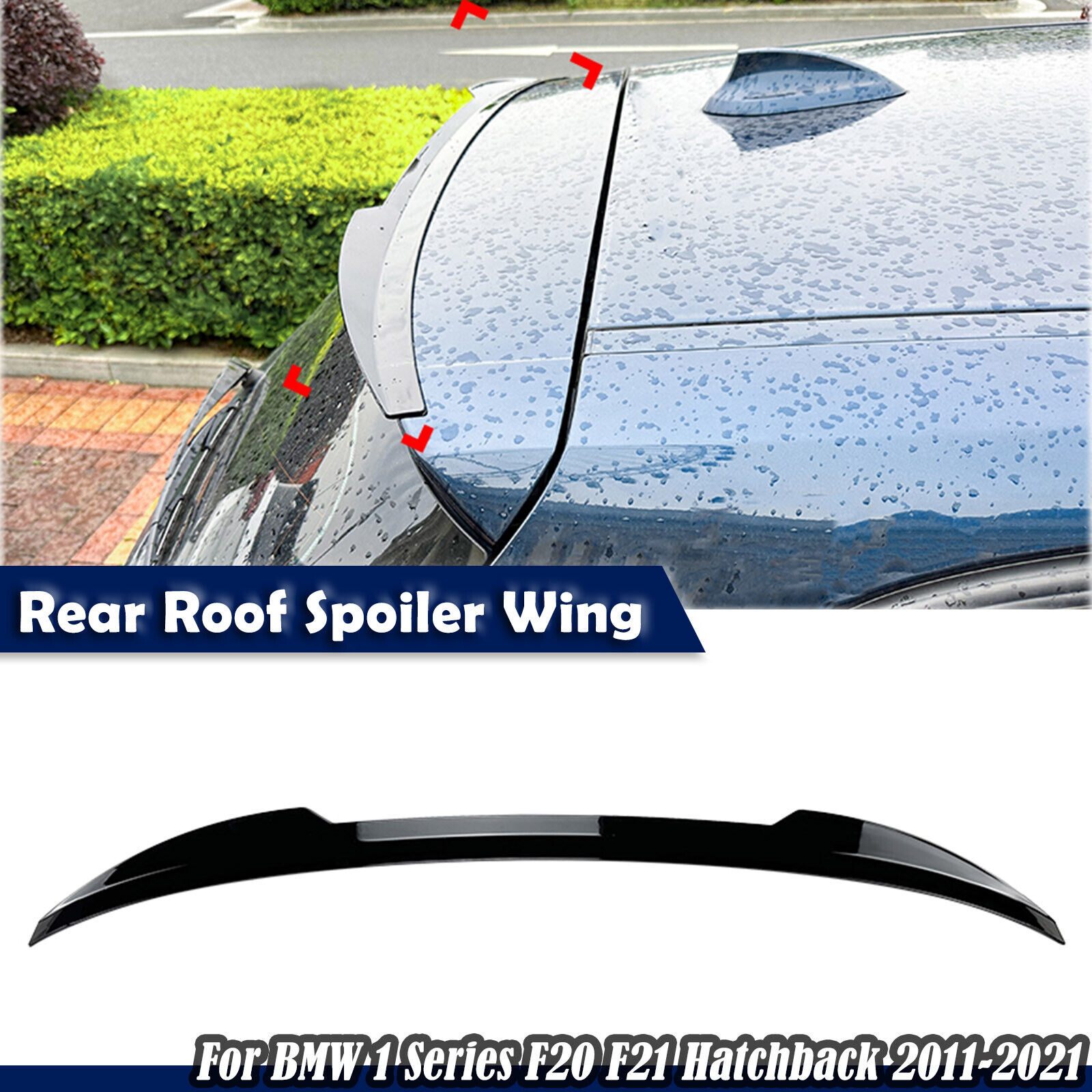 For BMW 1 Series F20 F21 118i 120i M135i 2011-2021 Rear Trunk Spoiler Wing Black