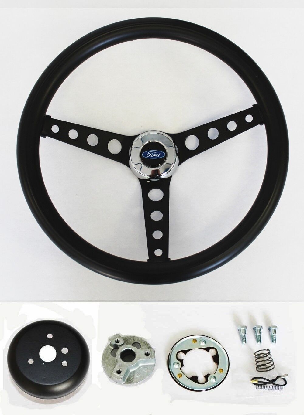 Maverick Torino Galaxie Thunderbird LTD Black on Black Steering Wheel 14 1/2\