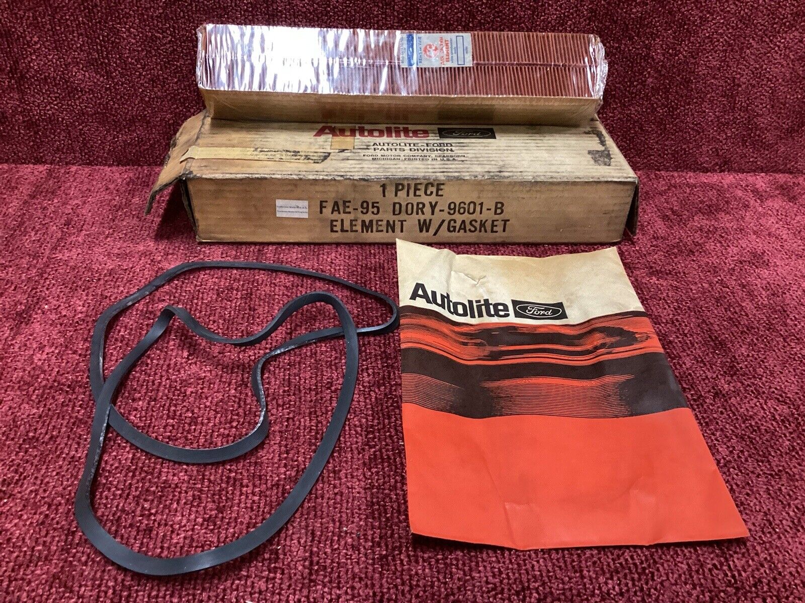 Ford Autolite Air Filter And Gaskets D0RY-9601-B Ford Capri 1971 Brand New