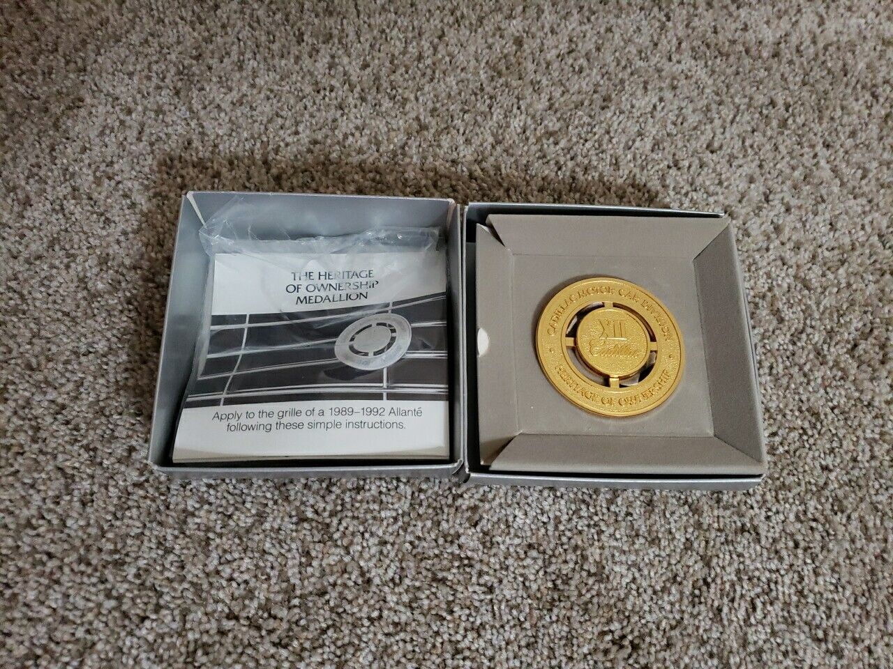 Cadillac Heritage of Ownership Grille Medallion XII 1989-1992 Allante W/ Box
