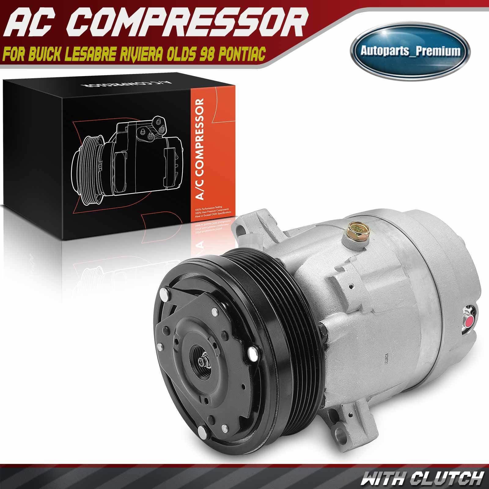 A/C Compressor w/ Clutch for Buick LeSabre Riviera Pontiac Bonneville Oldsmobile