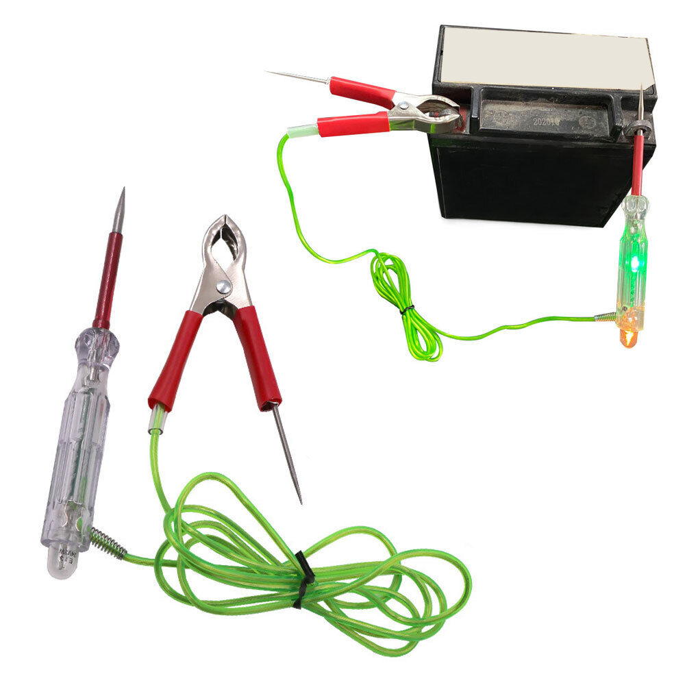 LED Circuit Tester Pen 6-24V Dual Probe 47inch Antifreeze Wire Alligator Clip