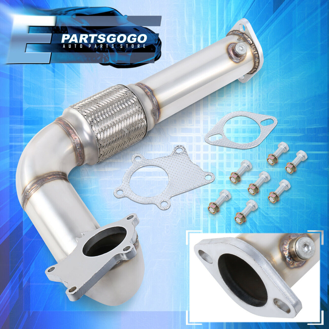 For 92-00 Civic / 94-01 Integra B16 B18 D16 Stainless Steel T3T4 Turbo Down Pipe