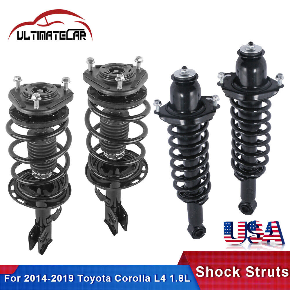 Set 4 Complete Struts Shock Absorbers For 2014-2019 Toyota Corolla Front+Rear