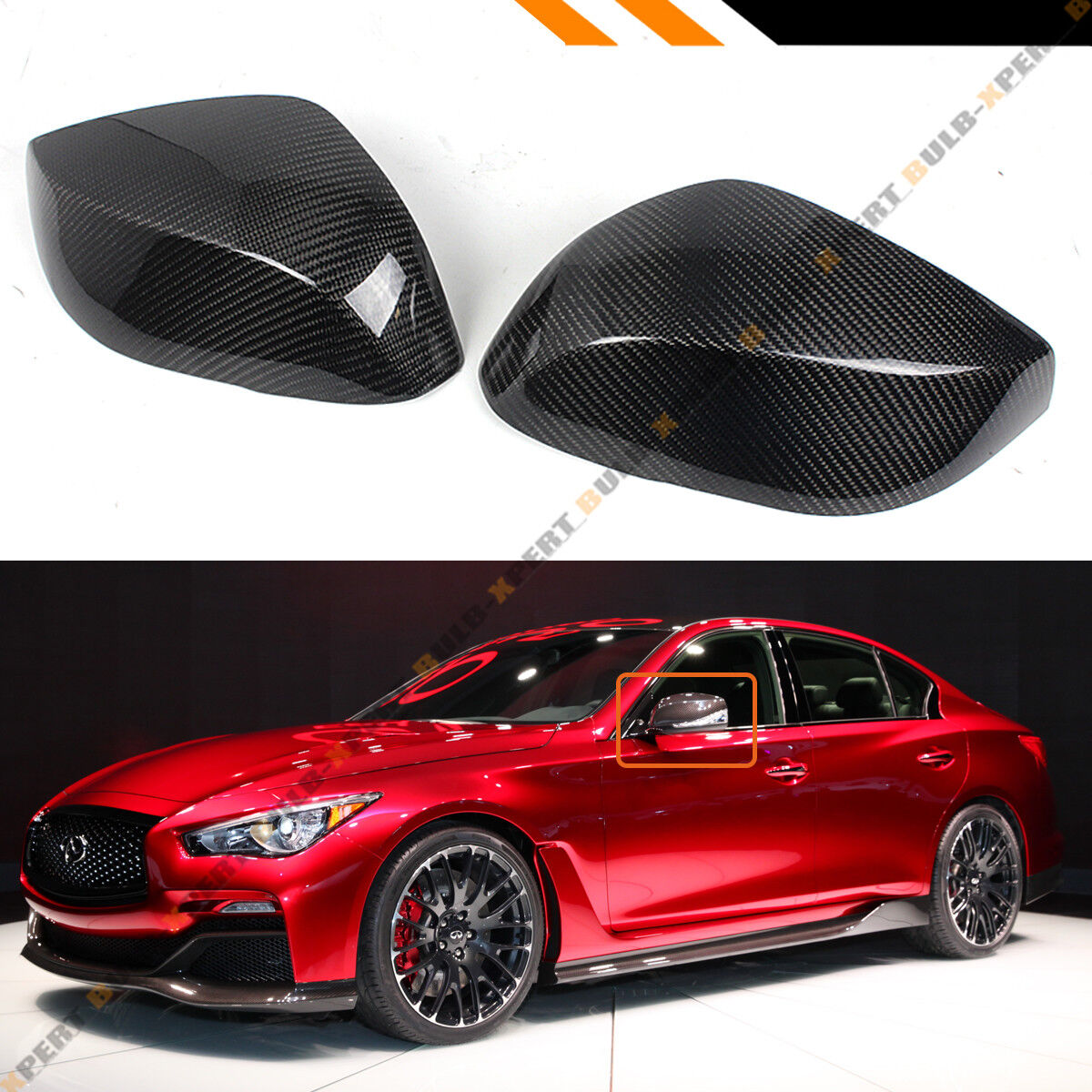 FOR 2014-2024 INFINITI Q50 S DIRECT REPLACEMENT CARBON FIBER SIDE MIRROR COVER