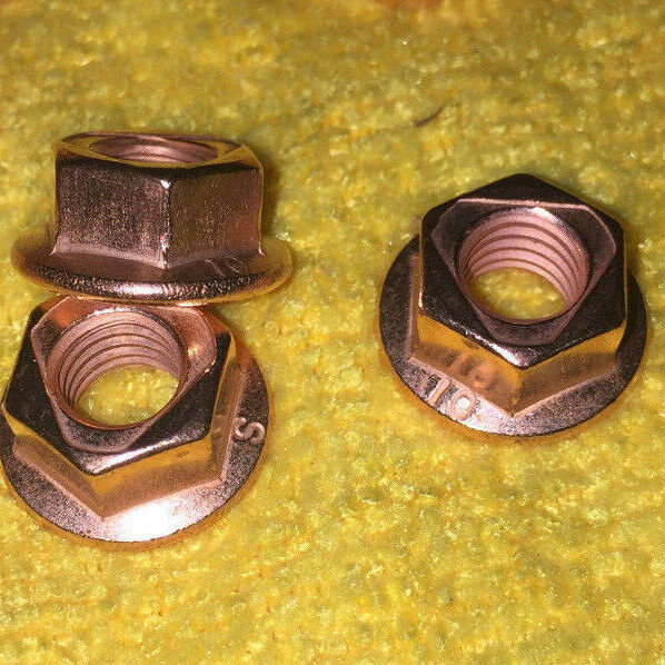 8  M8-1.25 Flange Exhaust LockNut Copper Plated 12mm Hex