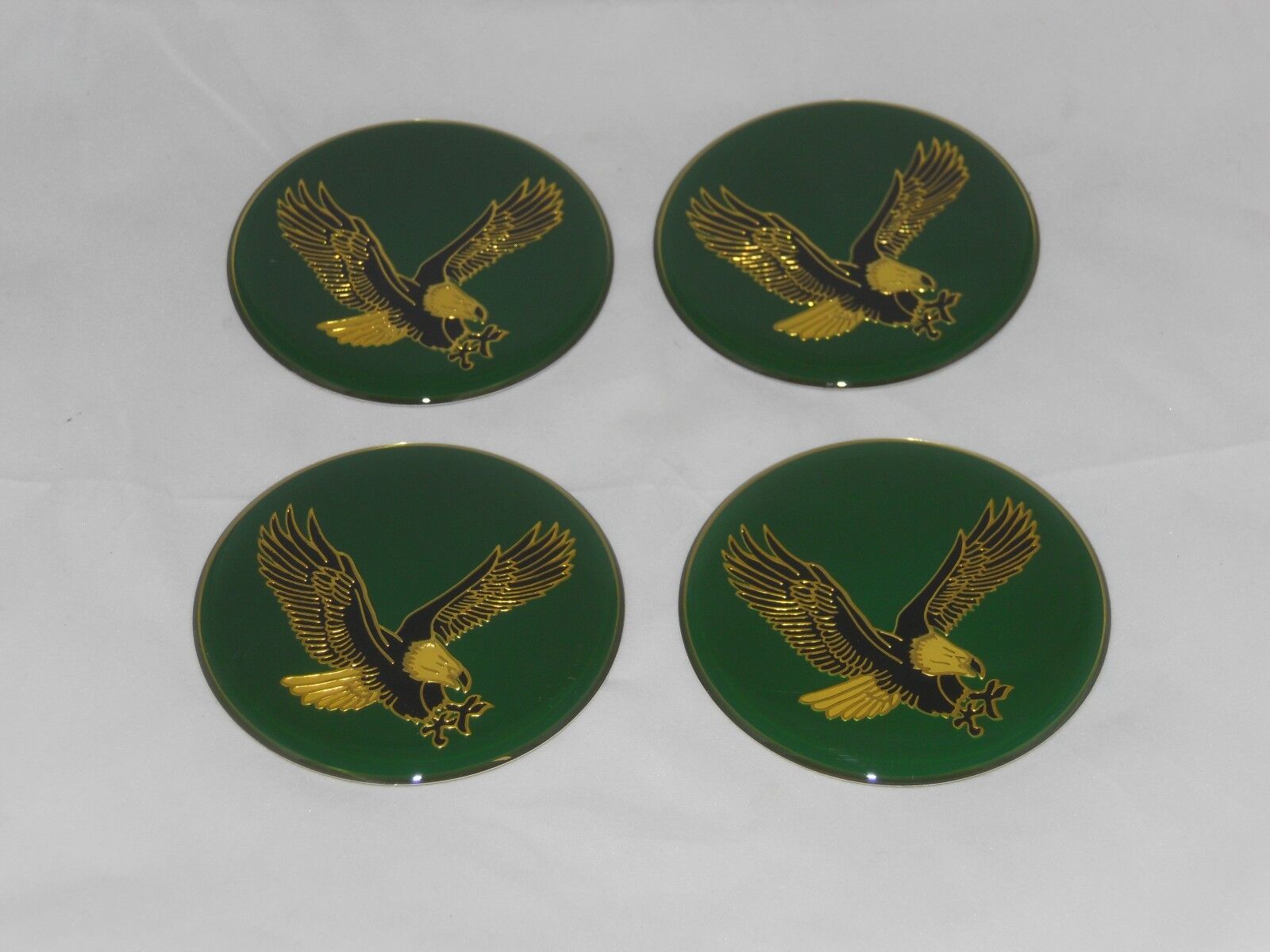 4 - GREEN EAGLE BIRD WHEEL RIM CENTER CAP ROUND STICKER LOGO 2.75