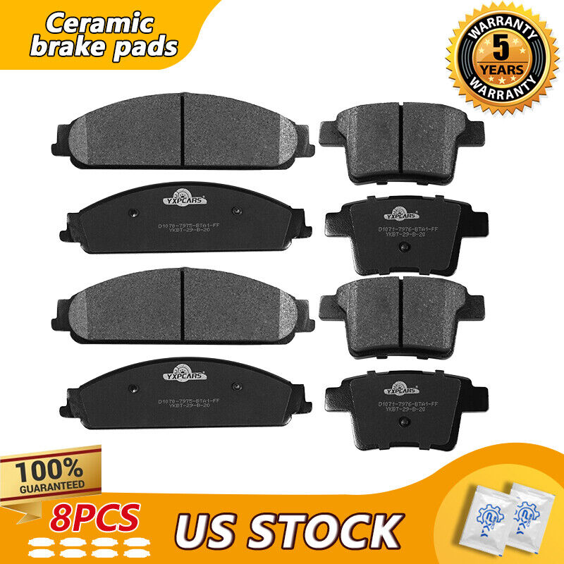 Front & Rear Ceramic Brake Pads For Ford Five Hundred Freestyle Mercury Montego