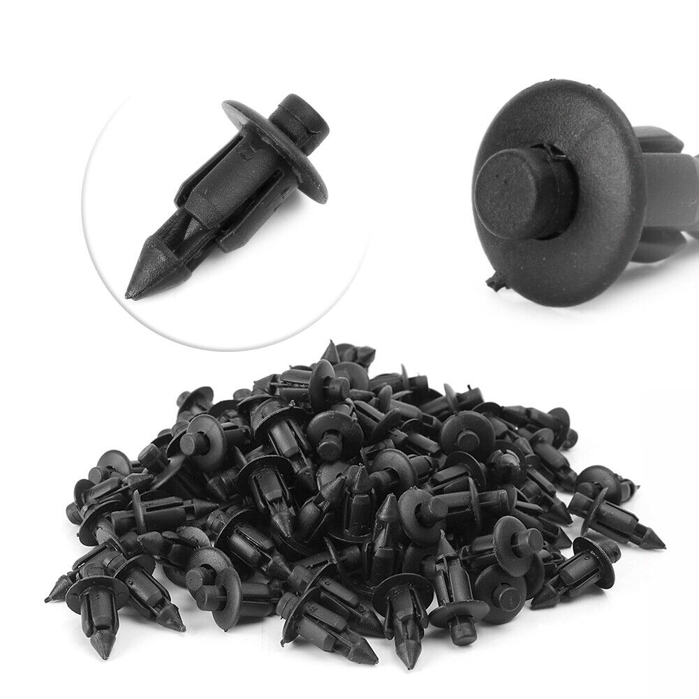 100PCS For Yamaha YZF R1 Black Push In Type Rivets Fastener Pin Clips Plastic