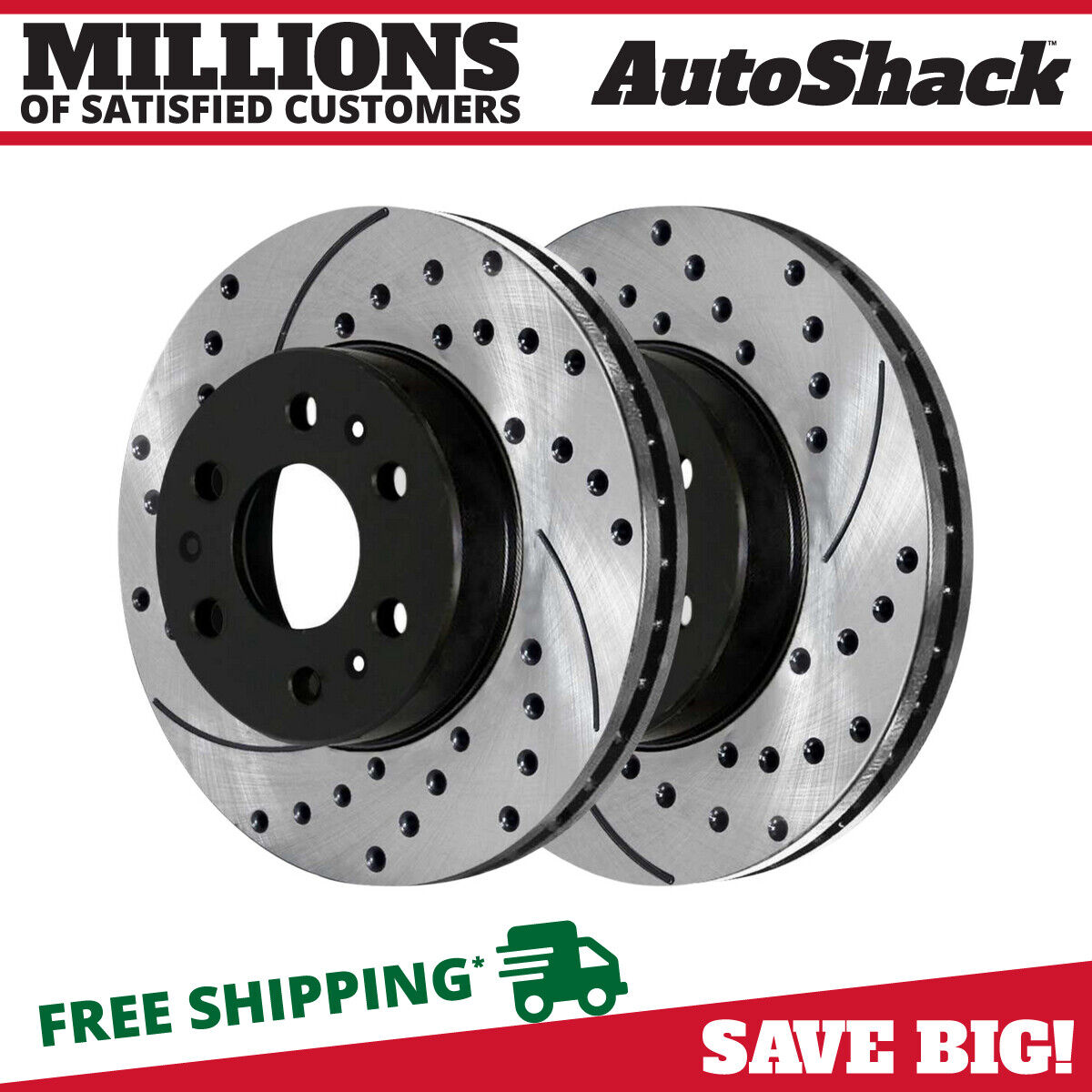 Front Drilled Slotted Brake Rotors Black Pair 2 for Chevy Uplander Buick Terraza