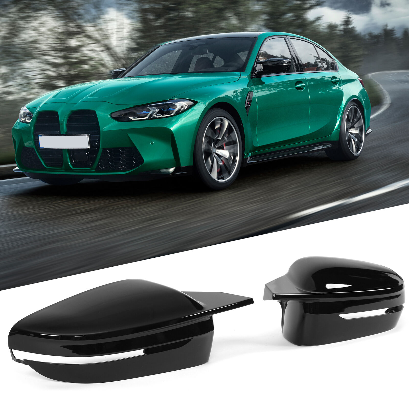 LHD for G80 M3 Style Gloss Black Mirror Caps Cover for 3 4 5 Series G20 G22 G3⁺