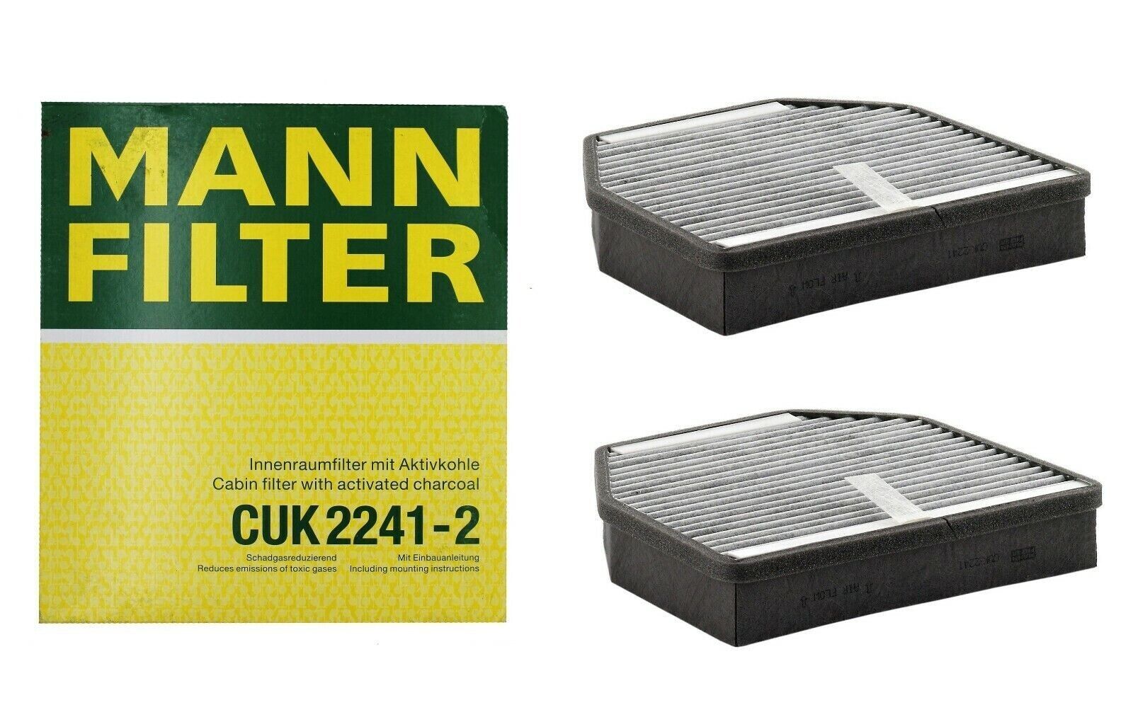 MANN CUK2241 Cabin Air Filter Set For Mercedes R230 SL500 SL55 AMG BULK NO BOX