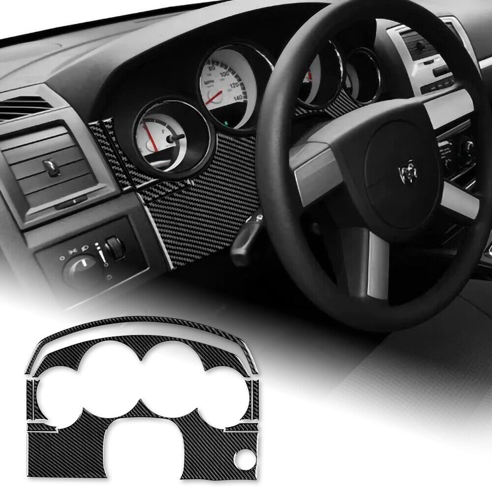 Black Speedometer Frame Carbon Fiber Sticker For Dodge Magnum Charger 2008-2010
