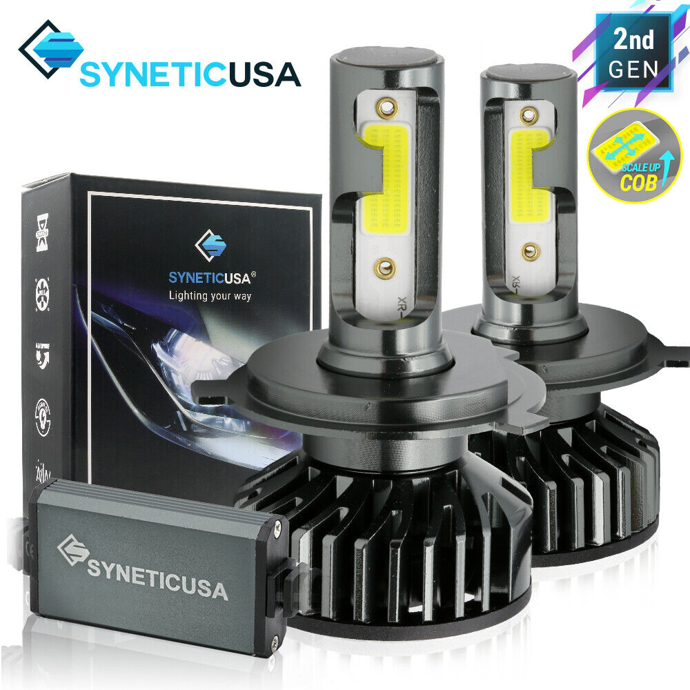 Syneticusa H4 9003 LED 6000K White Headlight Kit High/Low Beam Light Bulbs