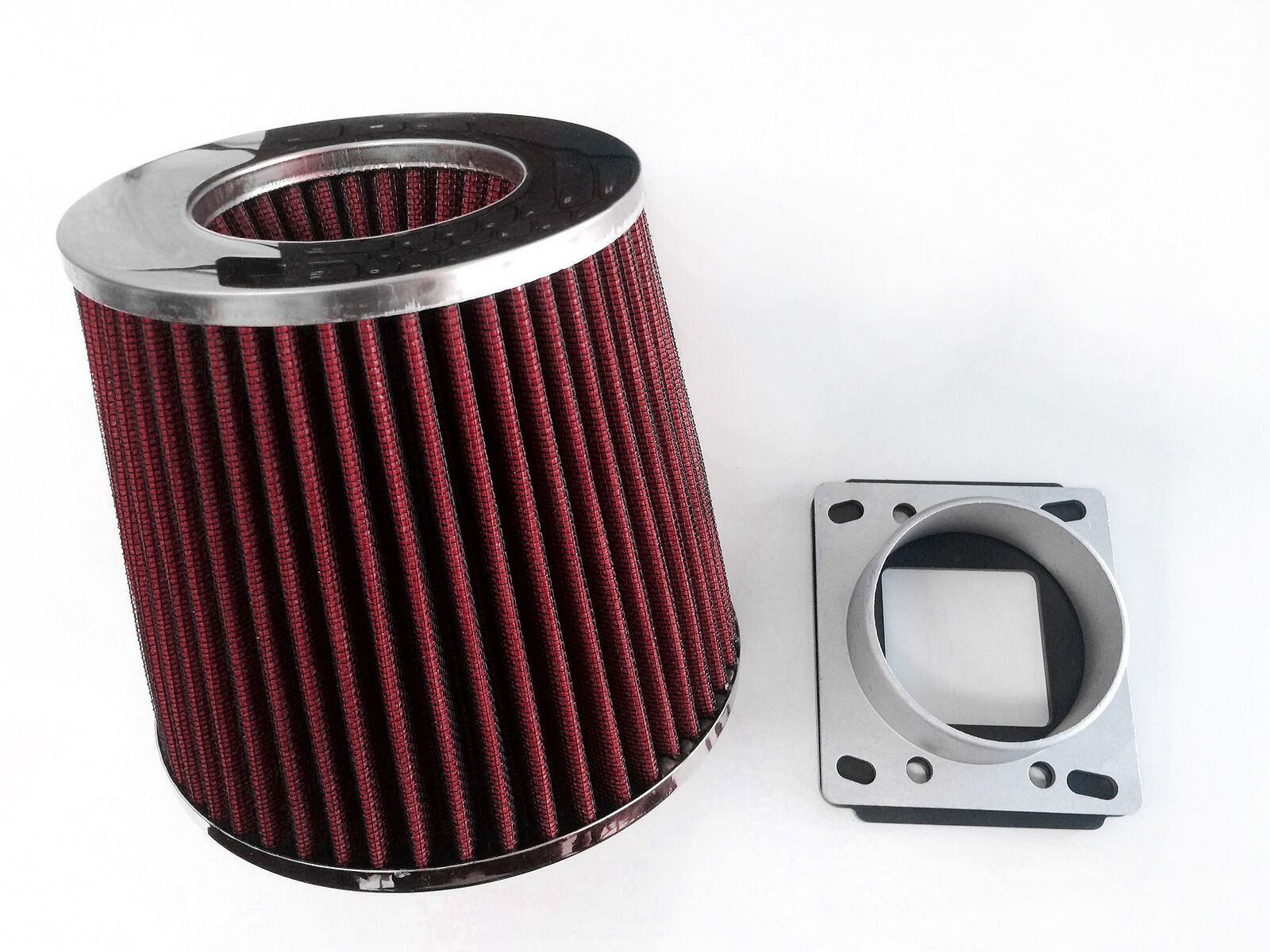 RED Air Intake Filter + MAF Sensor Adapter For 97-99 Mercury Tracer 2.0L 4Cyl