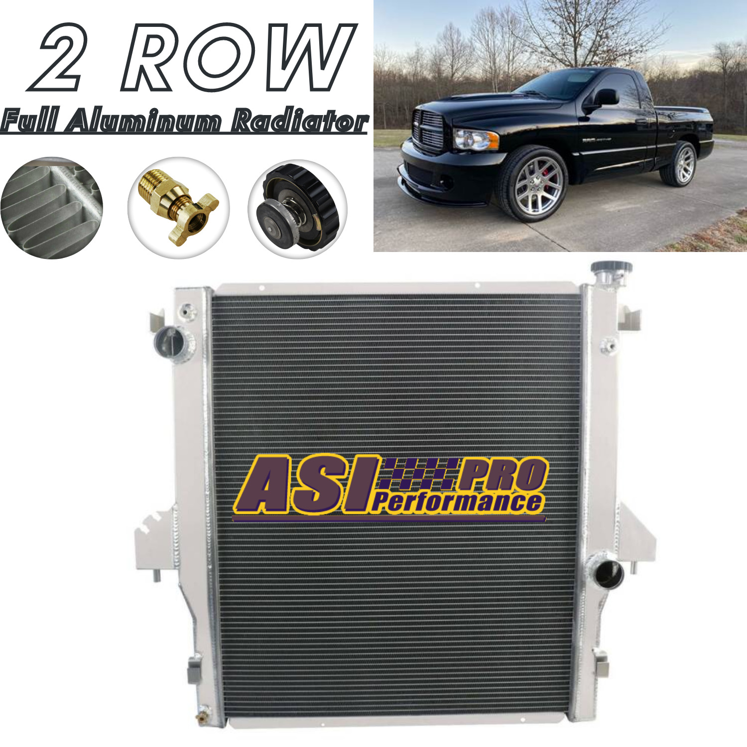 2-Row Aluminum Radiator For 2003-2006 04 05 Dodge Ram SRT10 1500 2500 V10 8.3L