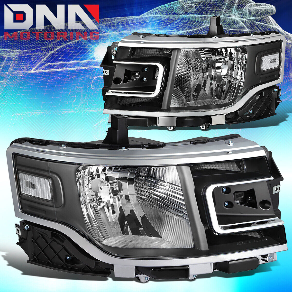 FOR 2013-2019 FORD FLEX FACTORY STYLE HEADLIGHT LAMP LED SIDE MARKER BLACK/CLEAR