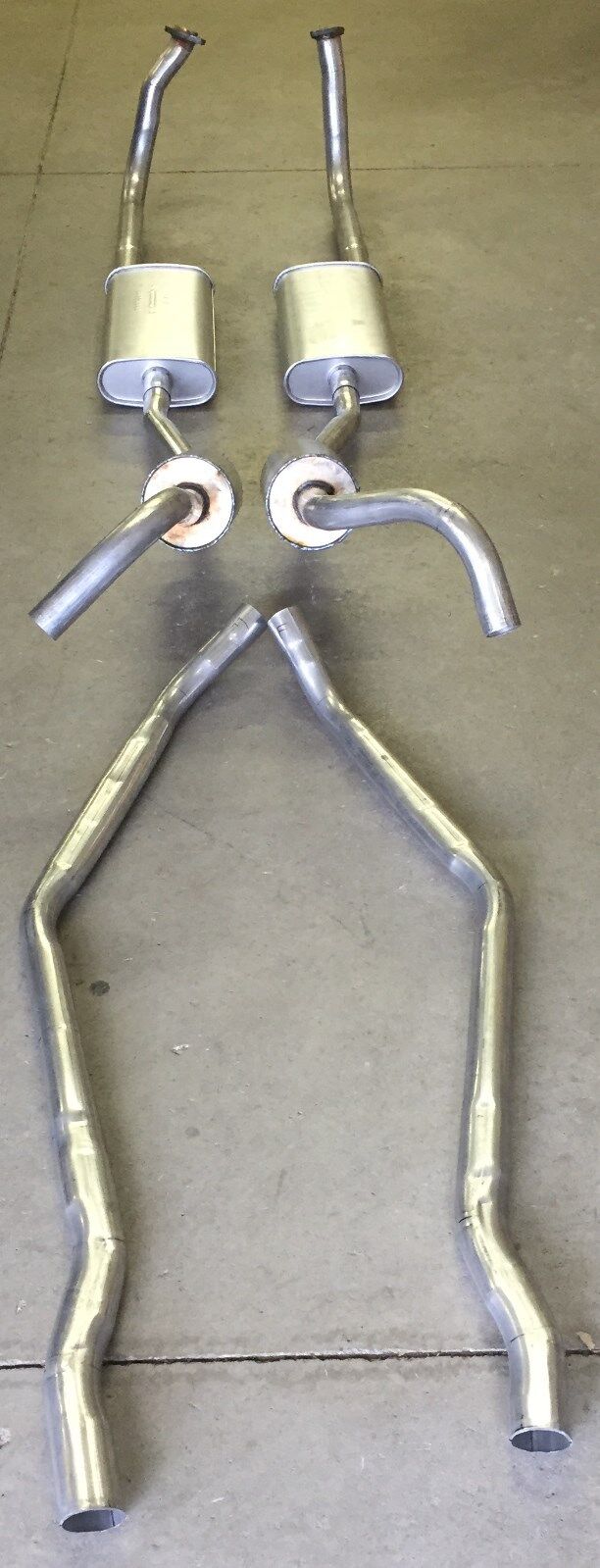 1957 FORD THUNDERBIRD DUAL EXHAUST SYSTEM, ALUMINIZED WITH RESONATORS