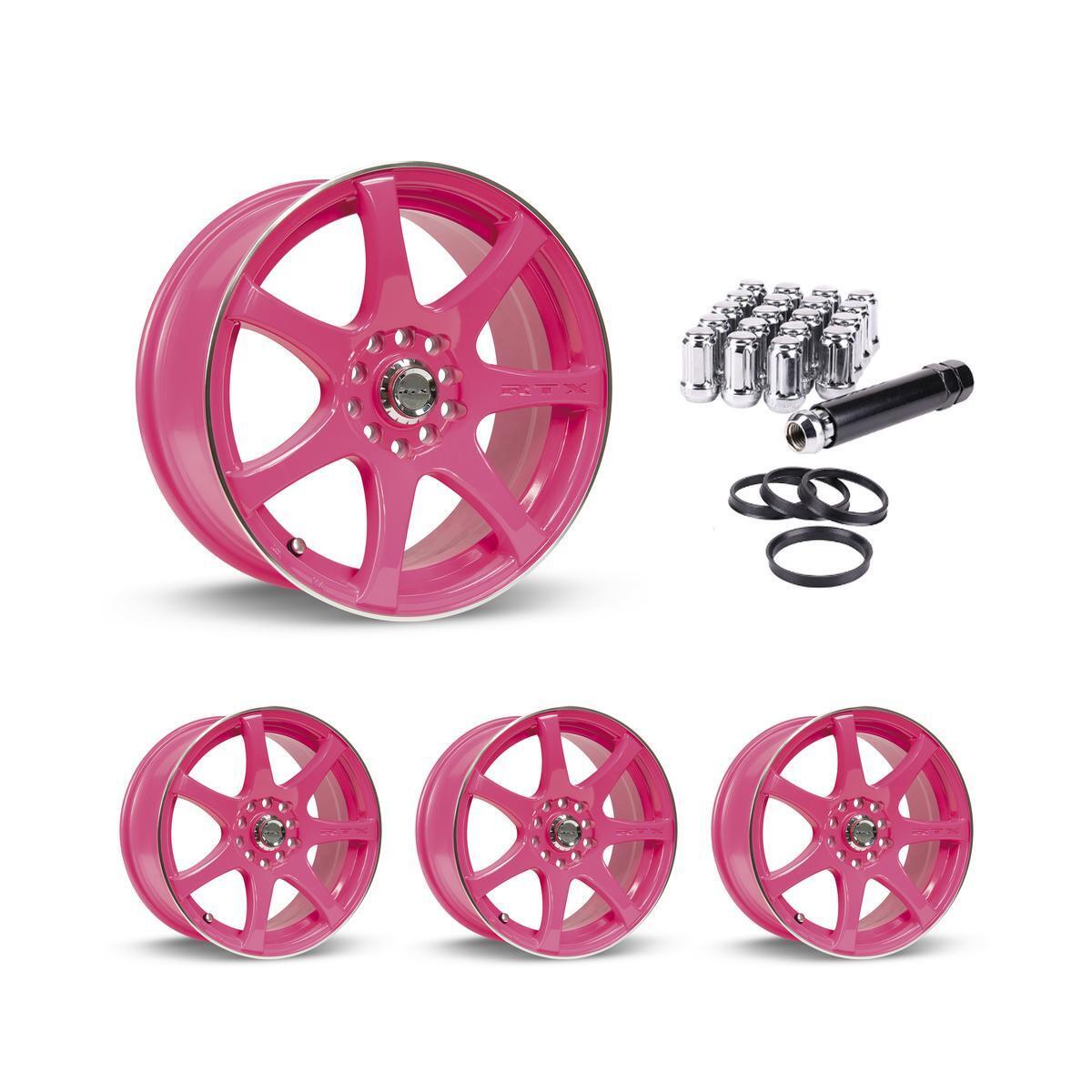 Wheel Rims Set with Chrome Lug Nuts Kit for 05 Toyota MR2 Spyder P814003 15 inch