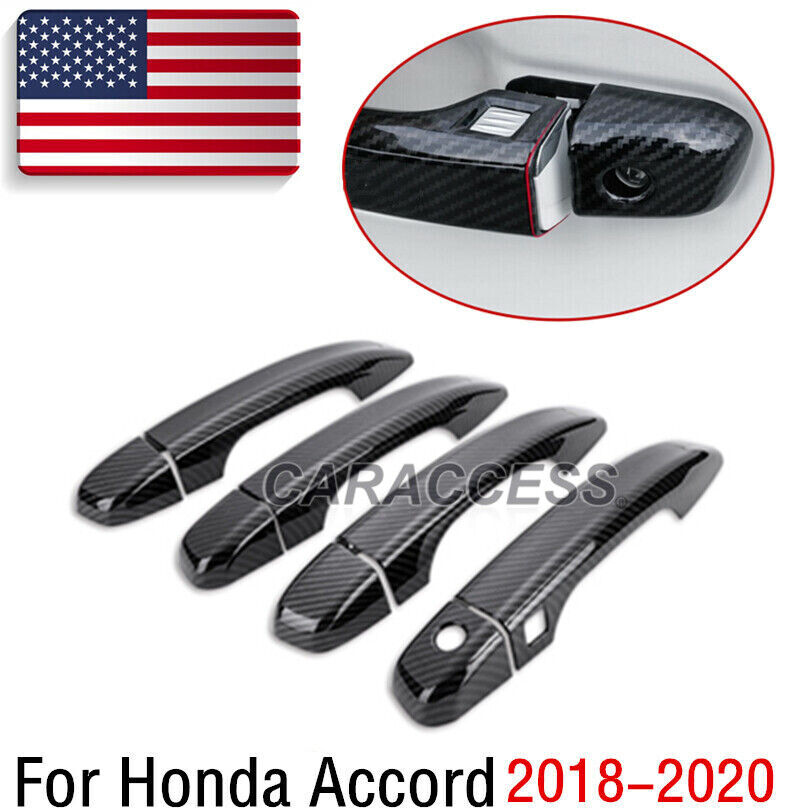 For Honda Accord 2018-2021 Carbon Fiber Style Side Door Handle Cover Trim 8pcs