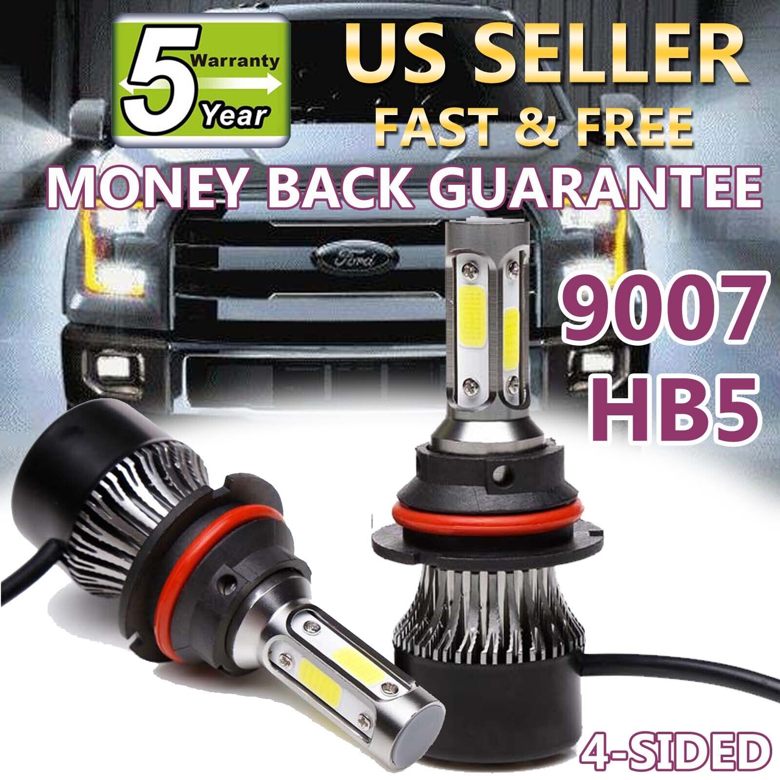 2PCS 9007 HB5 COB LED Headlight Bulbs Kit Super Duty Hi-Low Beam fit for Ford 