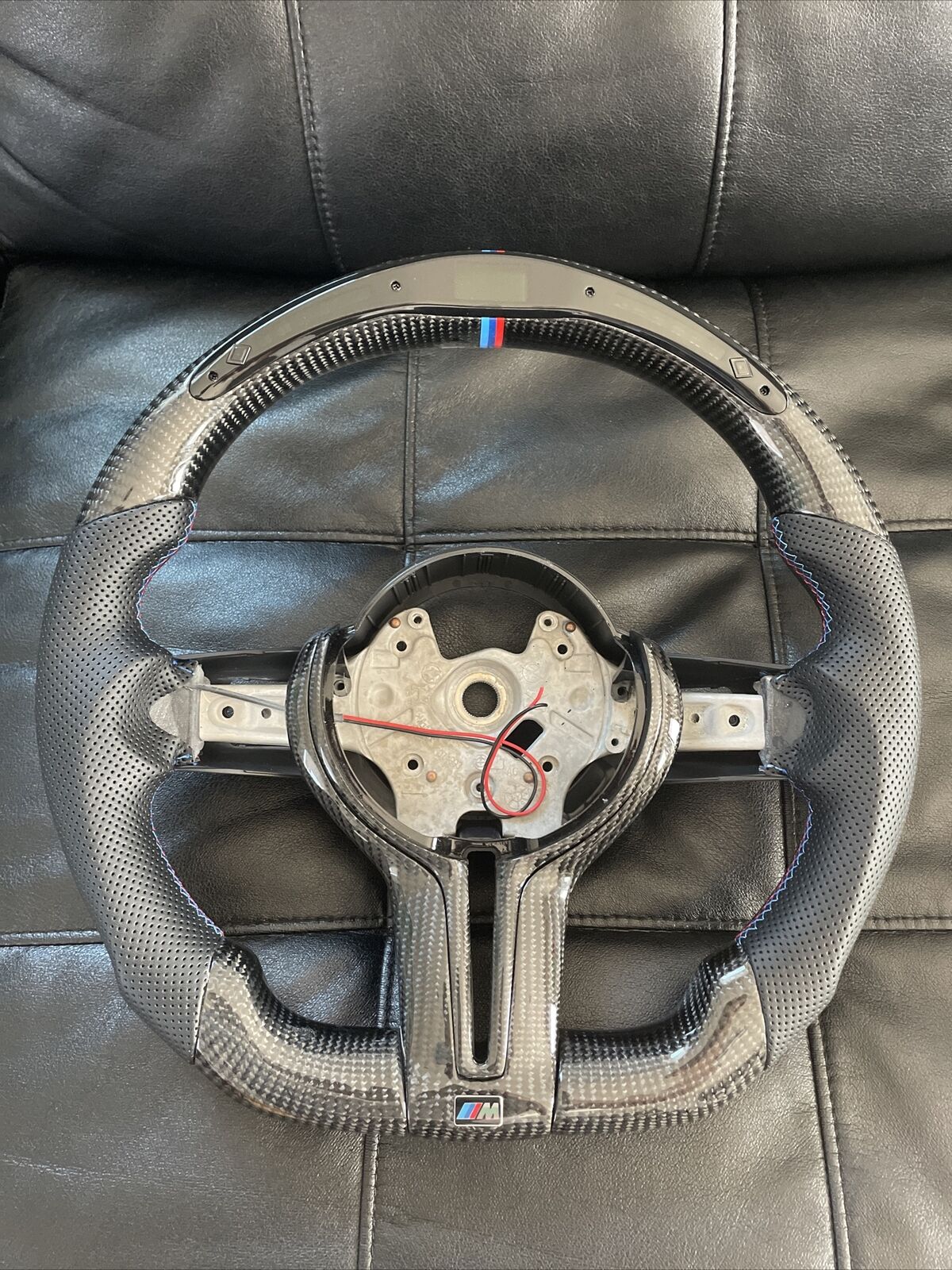LED Carbon Fiber Flat steering wheel for BMW M2 M3 M5 F87 F80 F82+ alcantara