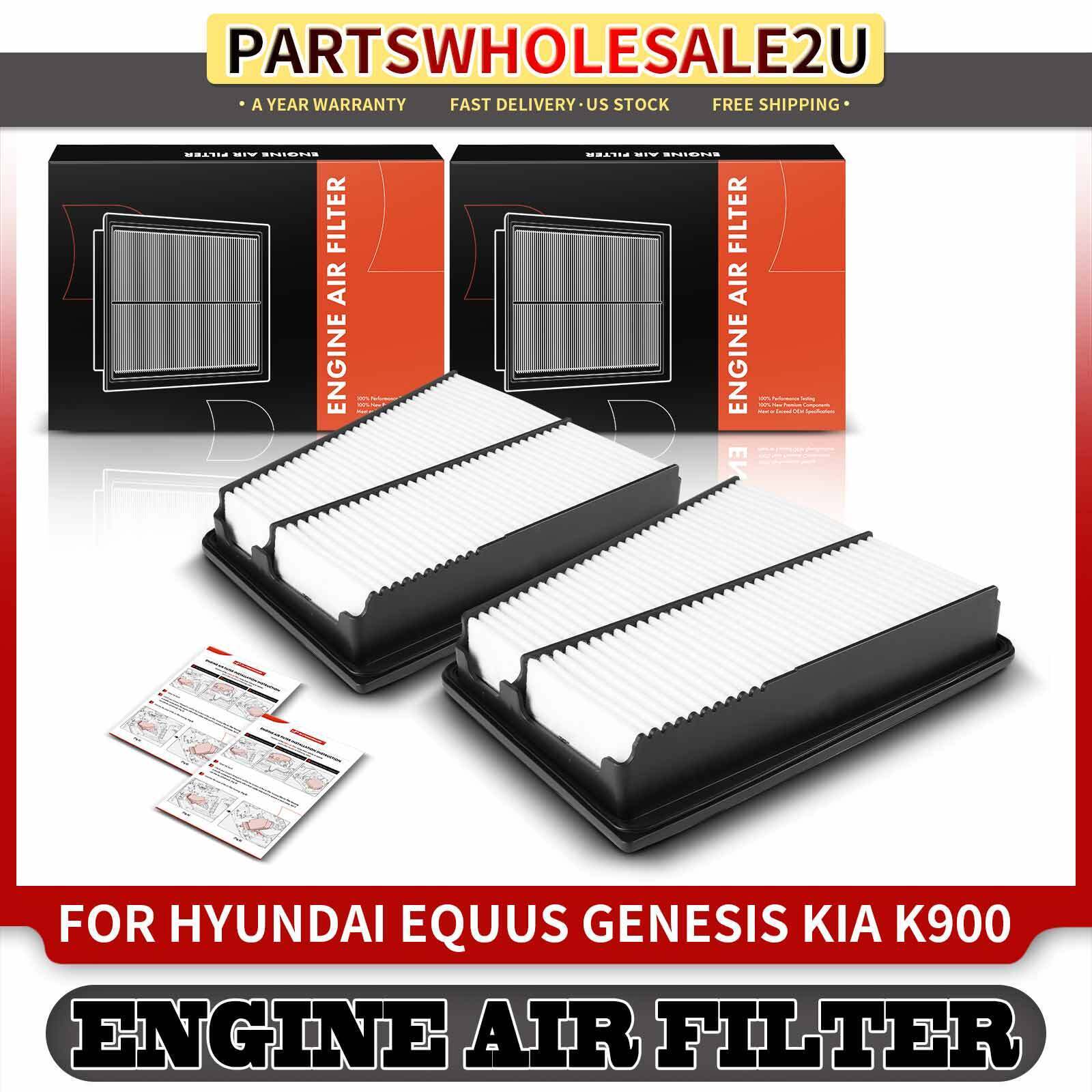 New 2Pcs Engine Air Filter for Hyundai Equus 11-16 Genesis 09-14 Kia K900 15-17