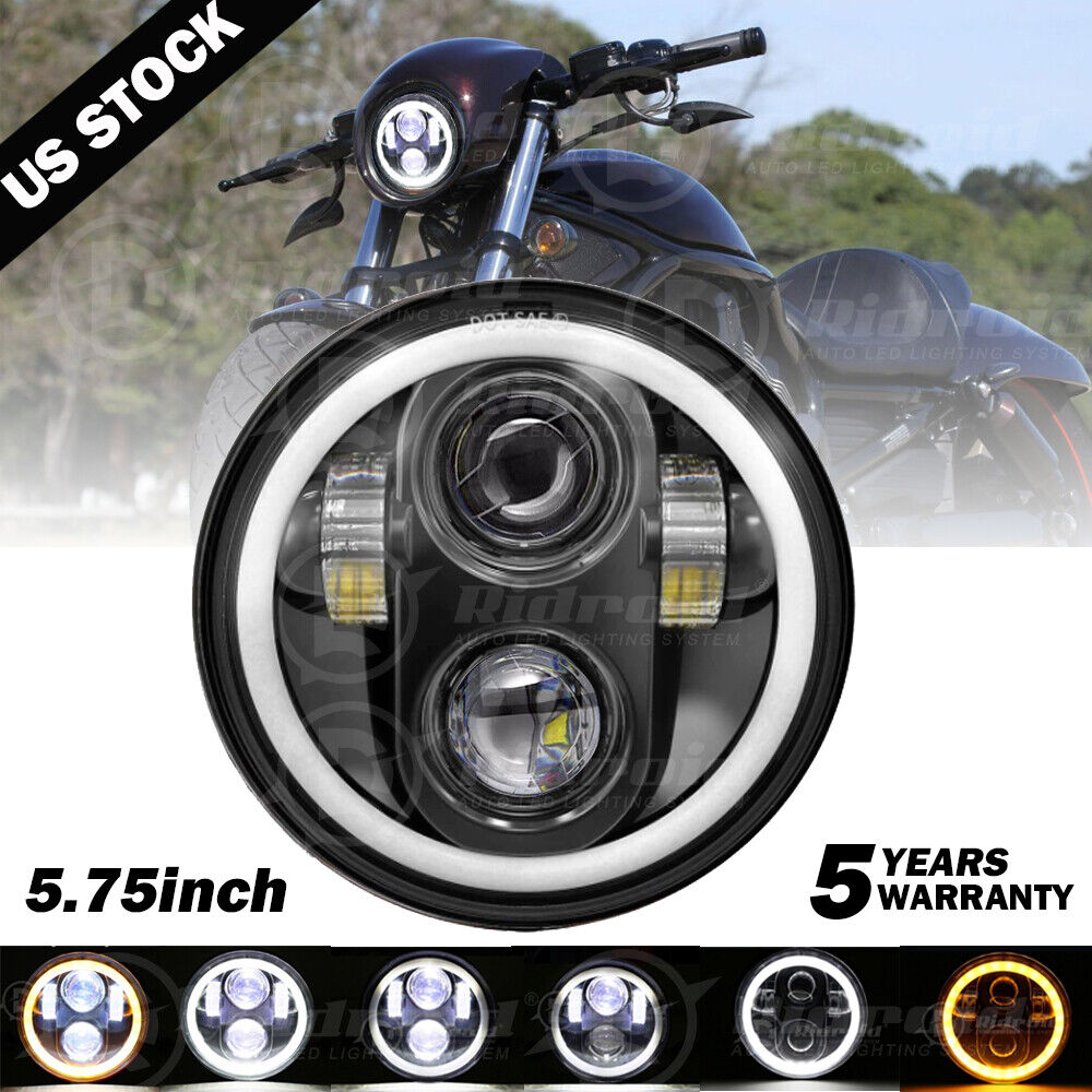 5.75 5-3/4 Motorcycle Projector LED Light Headlight For Honda Shadow Spirit 750
