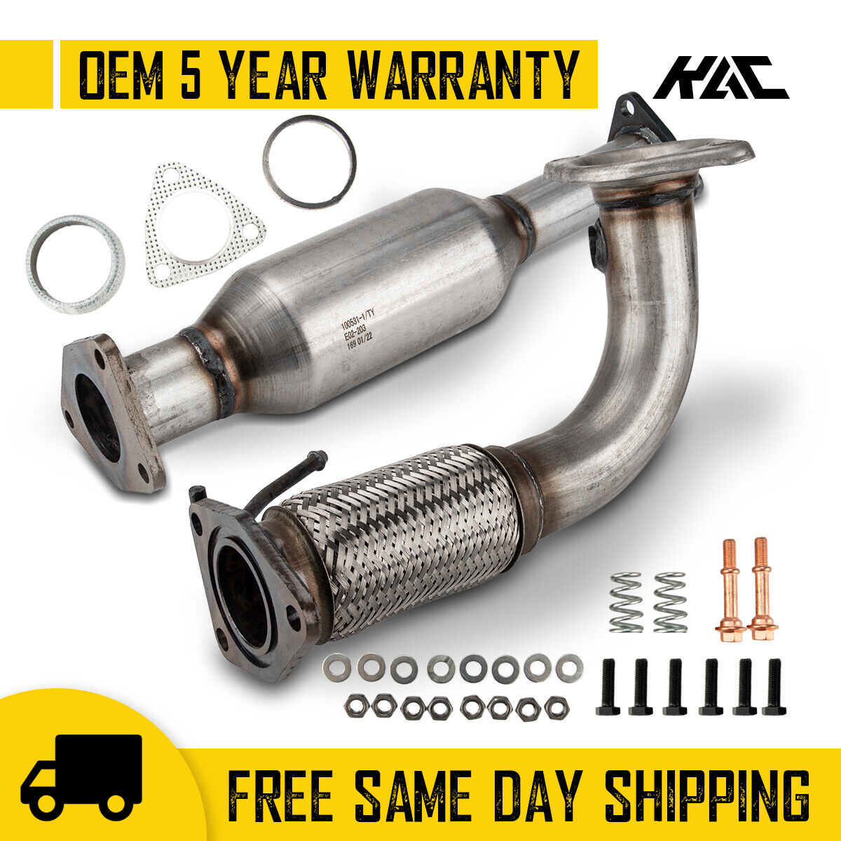 Catalytic Converter And Flex Pipe For 2003 2004 2005 2006 2007 Honda Accord 2.4L