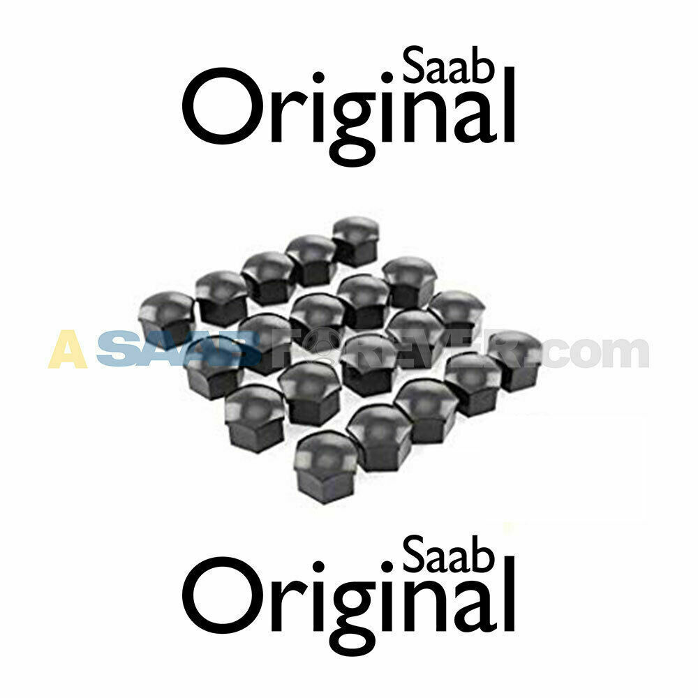 SAAB WHEEL LUG BOLT CAP COVERS SET 20 9-3 9-5 900 94-11 NEW GENUINE OEM 12771404