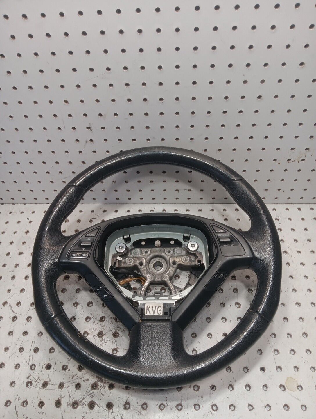 2008-2013 INFINITI G37 G37X DRIVER STEERING WHEEL LEATHER W/ SWITCHES OEM