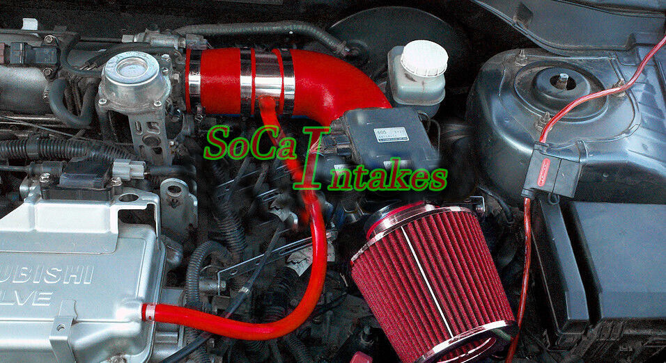Red Air Intake Kit For 2002-2006 Mitsubishi Lancer 2.0L 4cyl OZ LS ES Ver-1