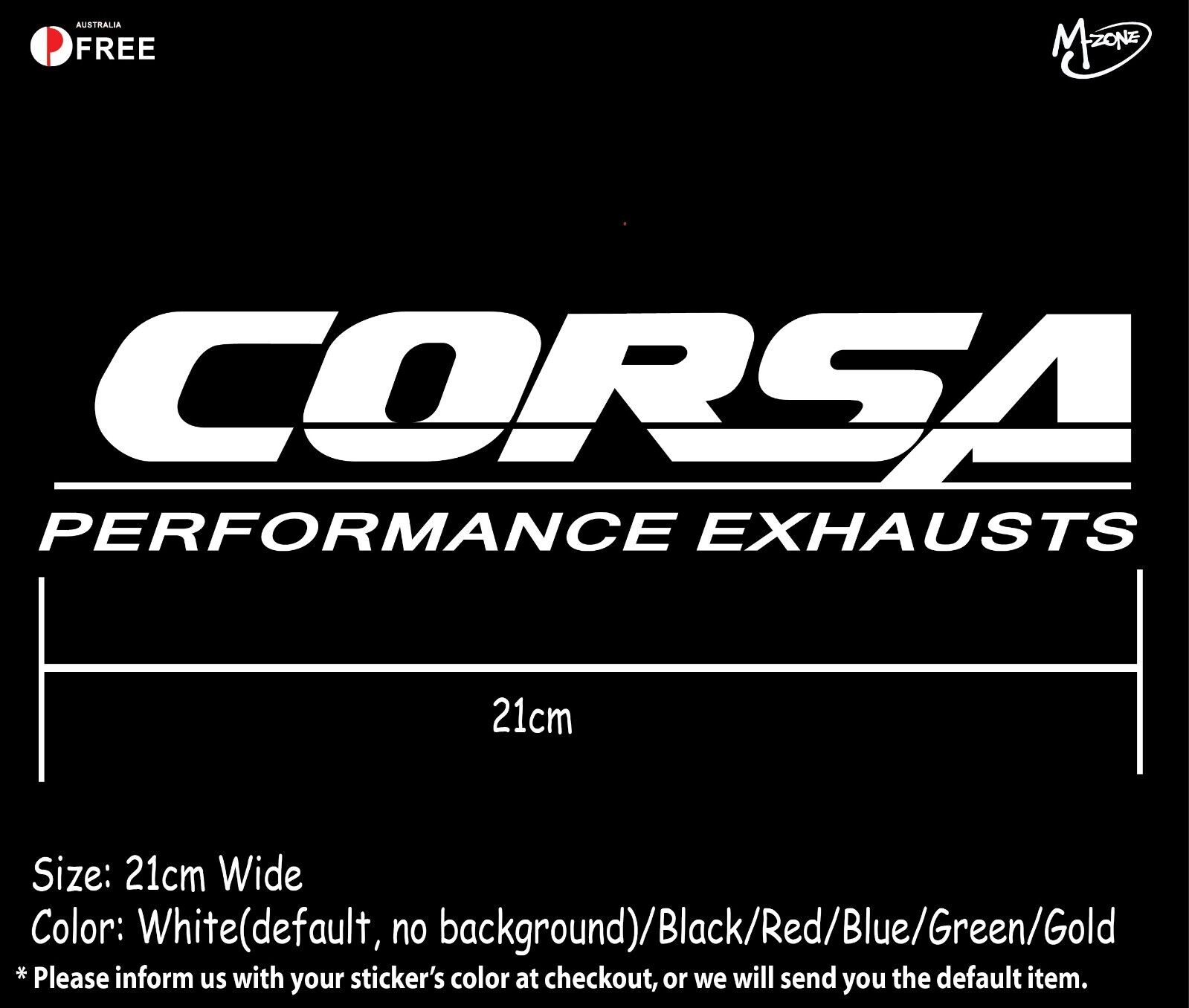 Corsa Performance Stickers-Reflective/Metallic Color Decal Exhaust Muffler Decal