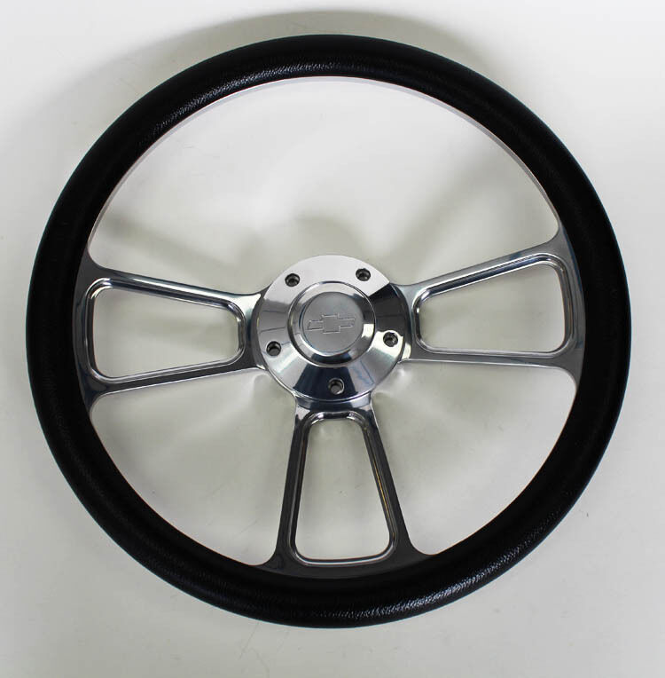 55 56 Chevy Bel Air Black Billet Steering Wheel 14\
