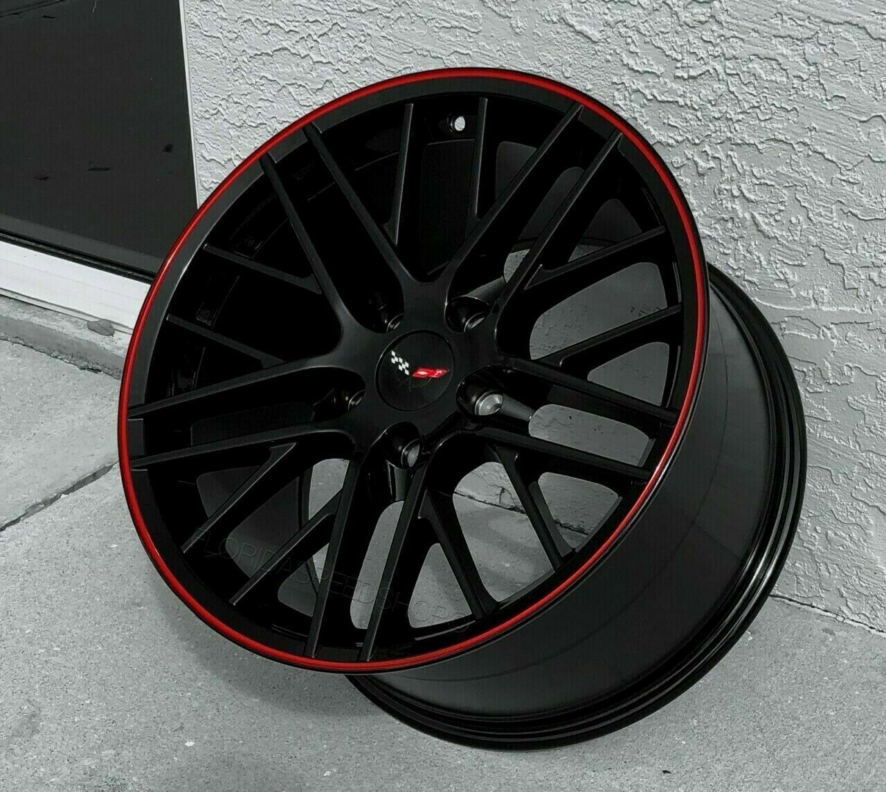 Gloss Black C6 ZR1 Red Lip Corvette wheels FITS 1997-2004 Corvette C5/Z06 17/18\