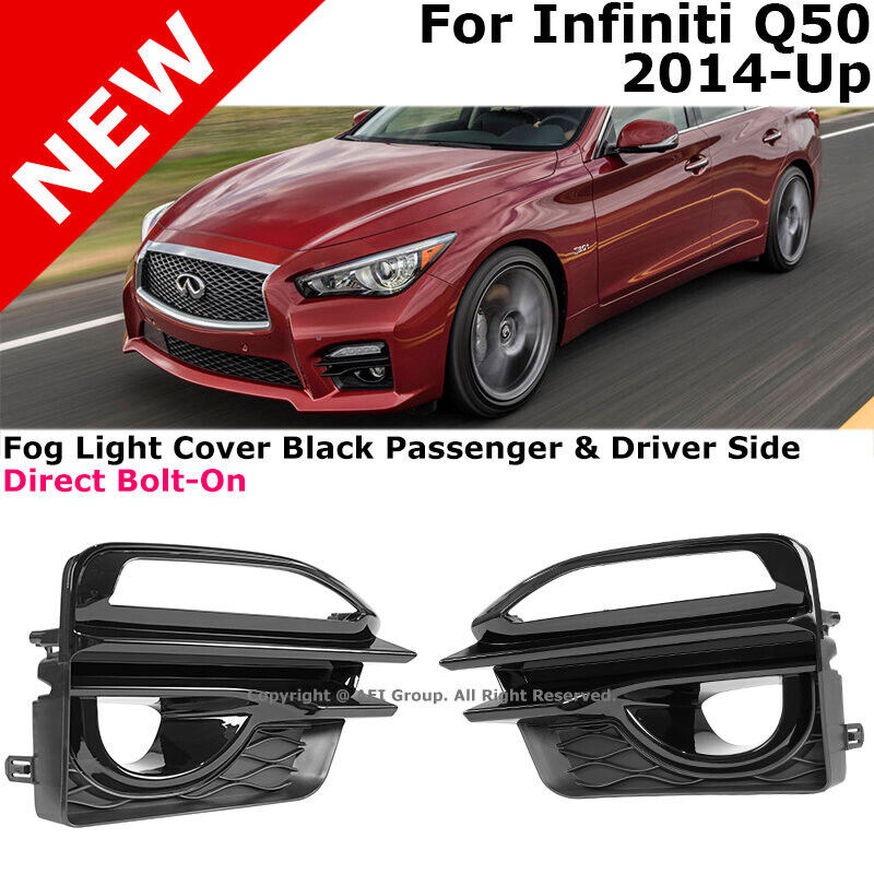 Fog Light Cover For Infiniti Q50 Sport 14-17 Foglamp Bezels Driver Passenger L R