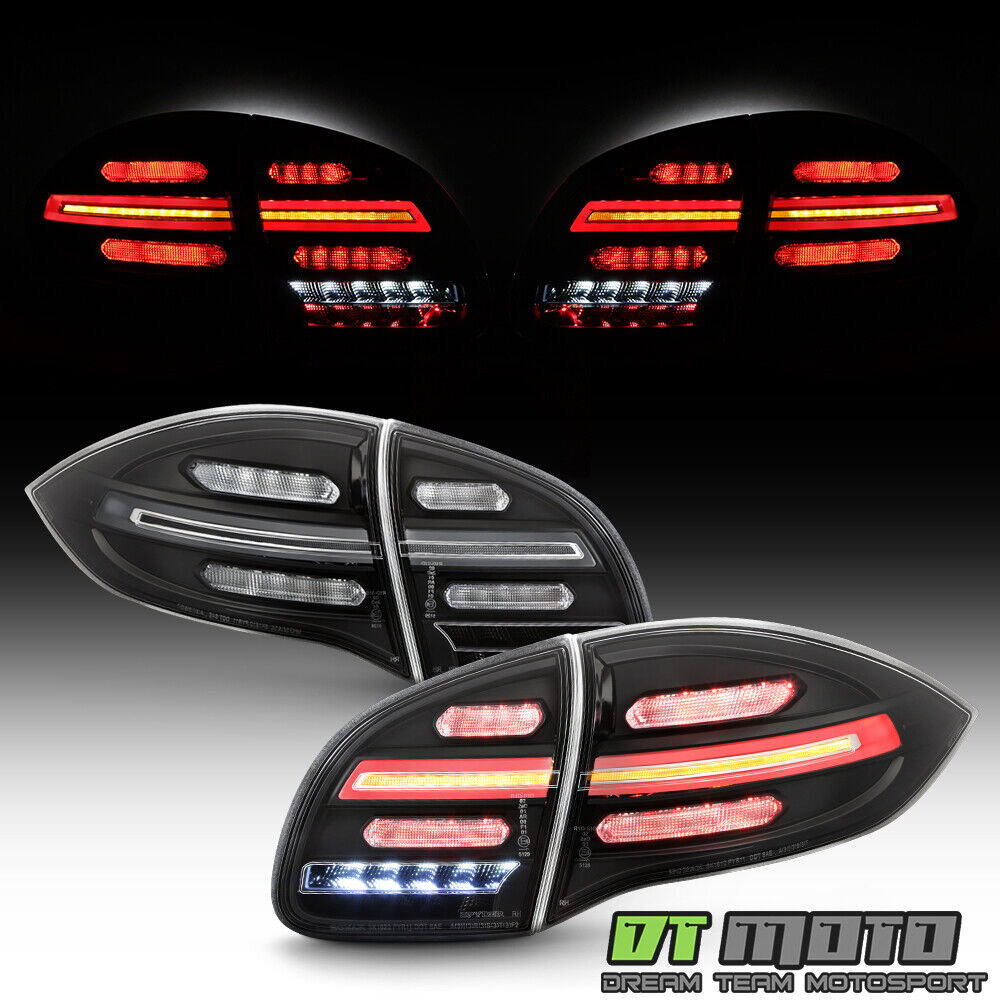 2011-2014 Porsche Cayenne 958 Black Full LED Sequential Signal Tail Lights Lamps