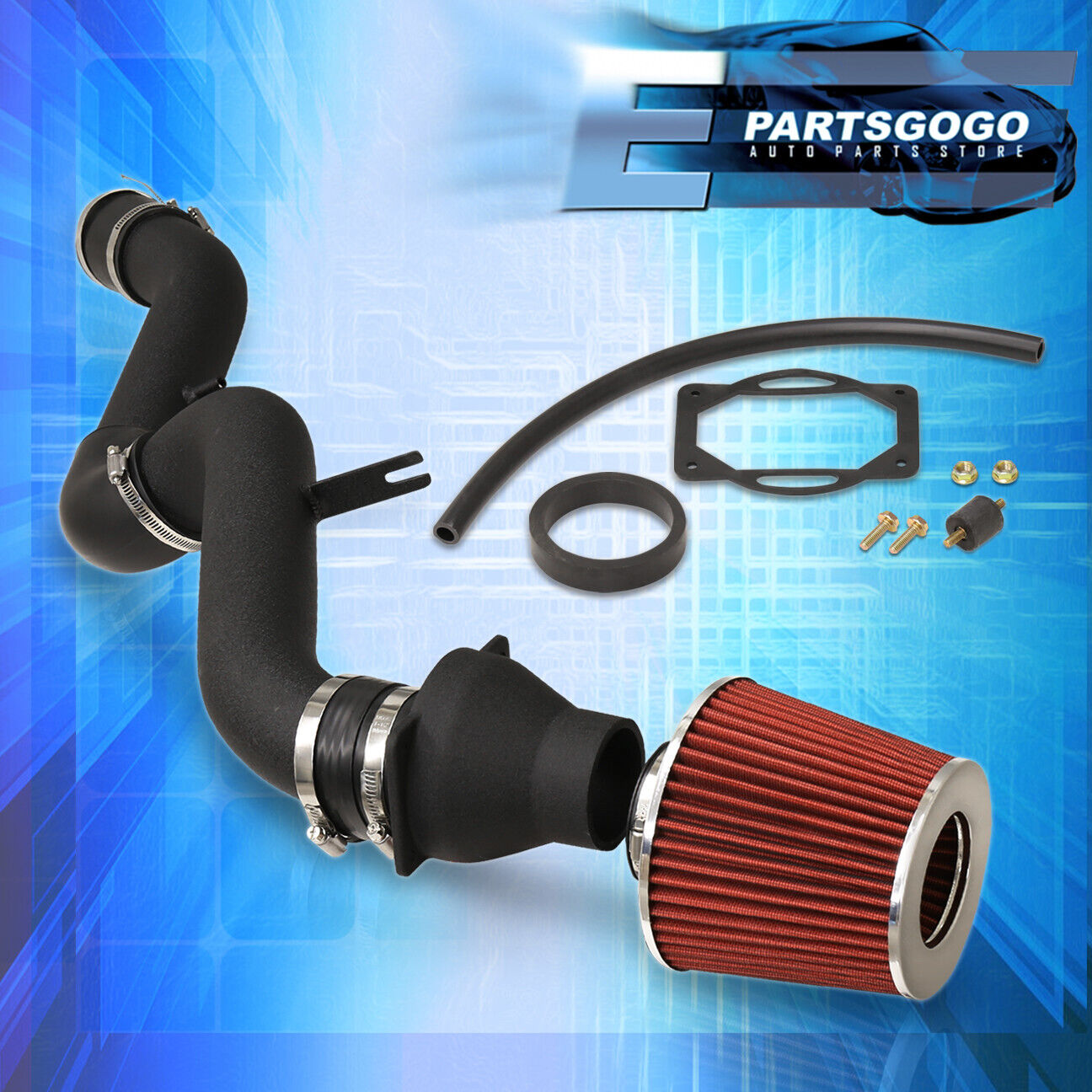 For 91-99 Mitsubishi 3000GT Stealth Black Cold Air Intake Piping System + Filter