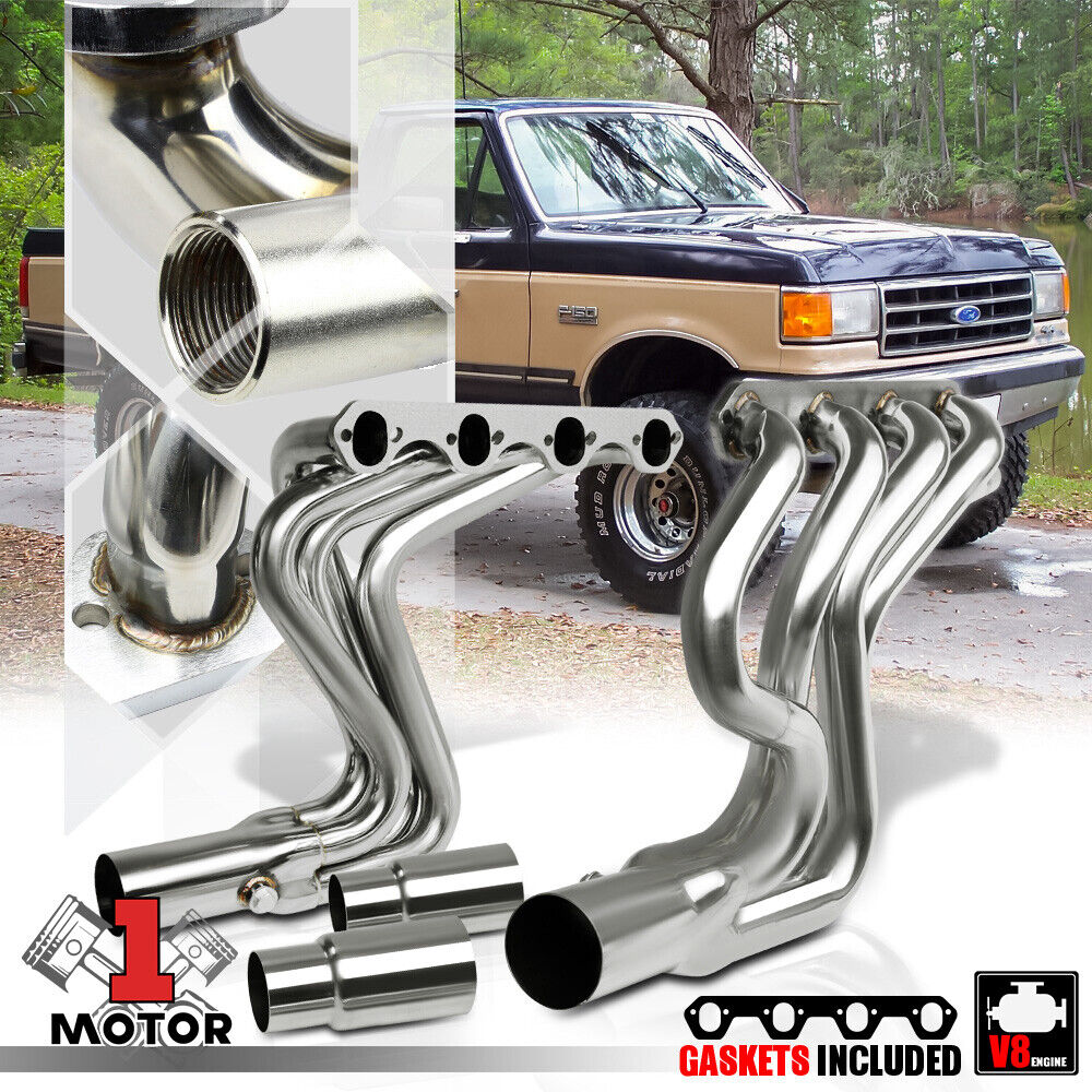 SS Long Tube Exhaust Header Manifold for 87-96 Ford F150/F250/Bronco 5.8 351 V8