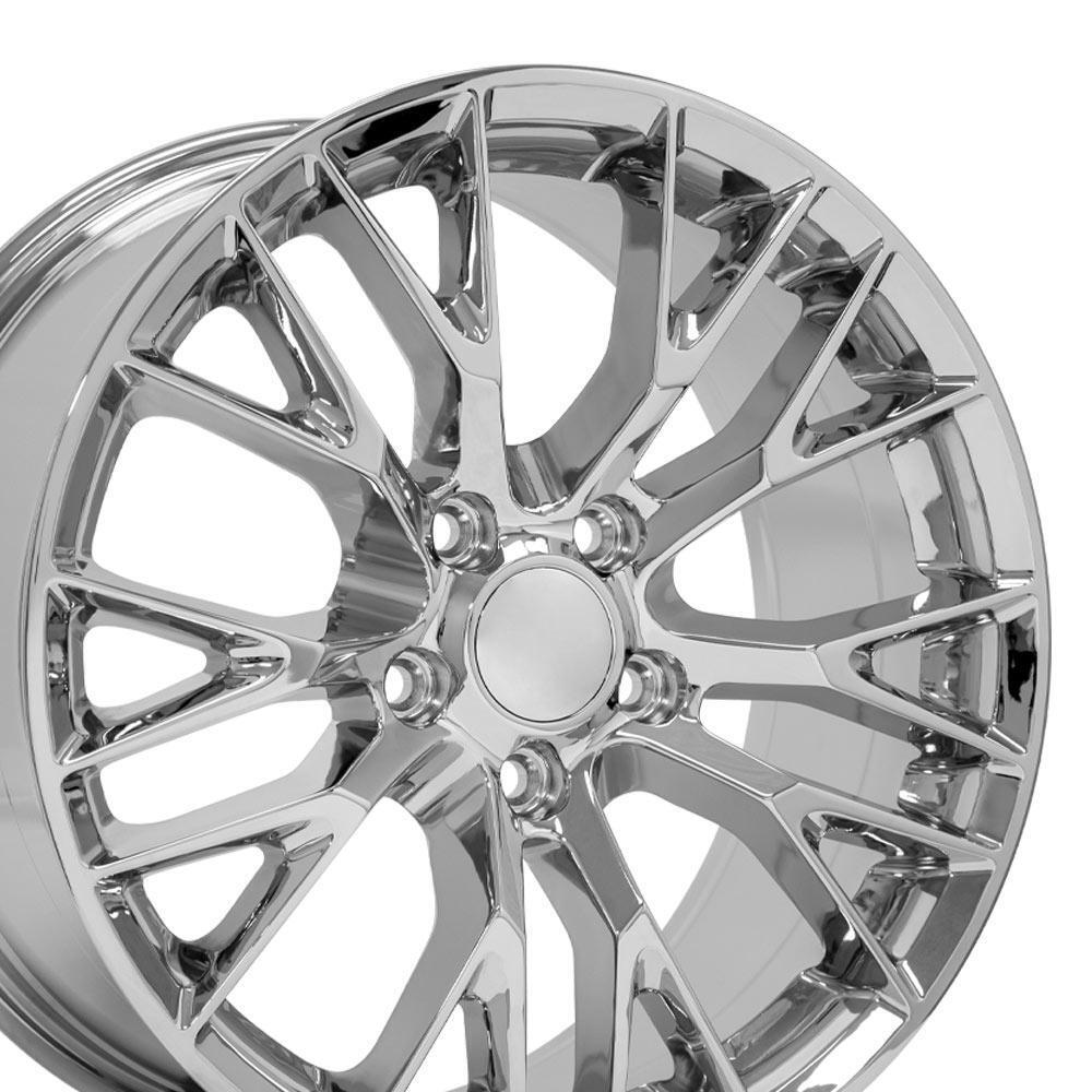 Chrome Wheels SET 18x8.5 19x10 Fits C6 Corvette C7 Z06 Style