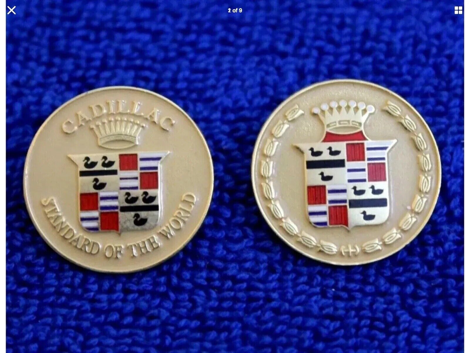 2 Cadillac Crest Pin Hat Lapel Pin Emblem Accessory Badge Logo Grille Fleetwood