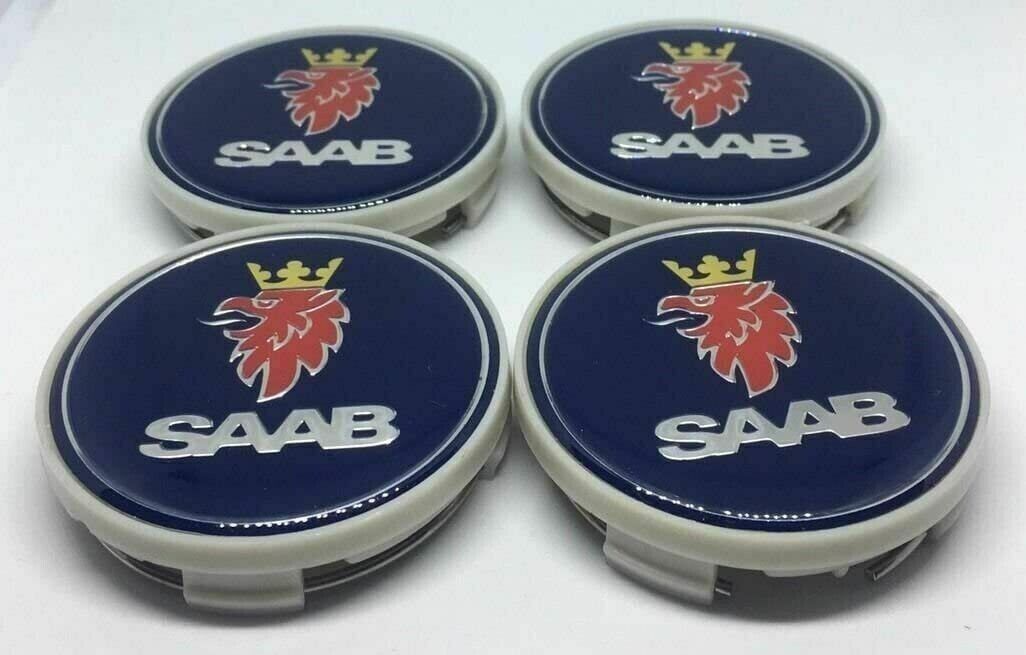 Wheel Center hub caps for Saab 4 pcs Set 63mm 9-3 9-5 93 95 900 9000 Blue