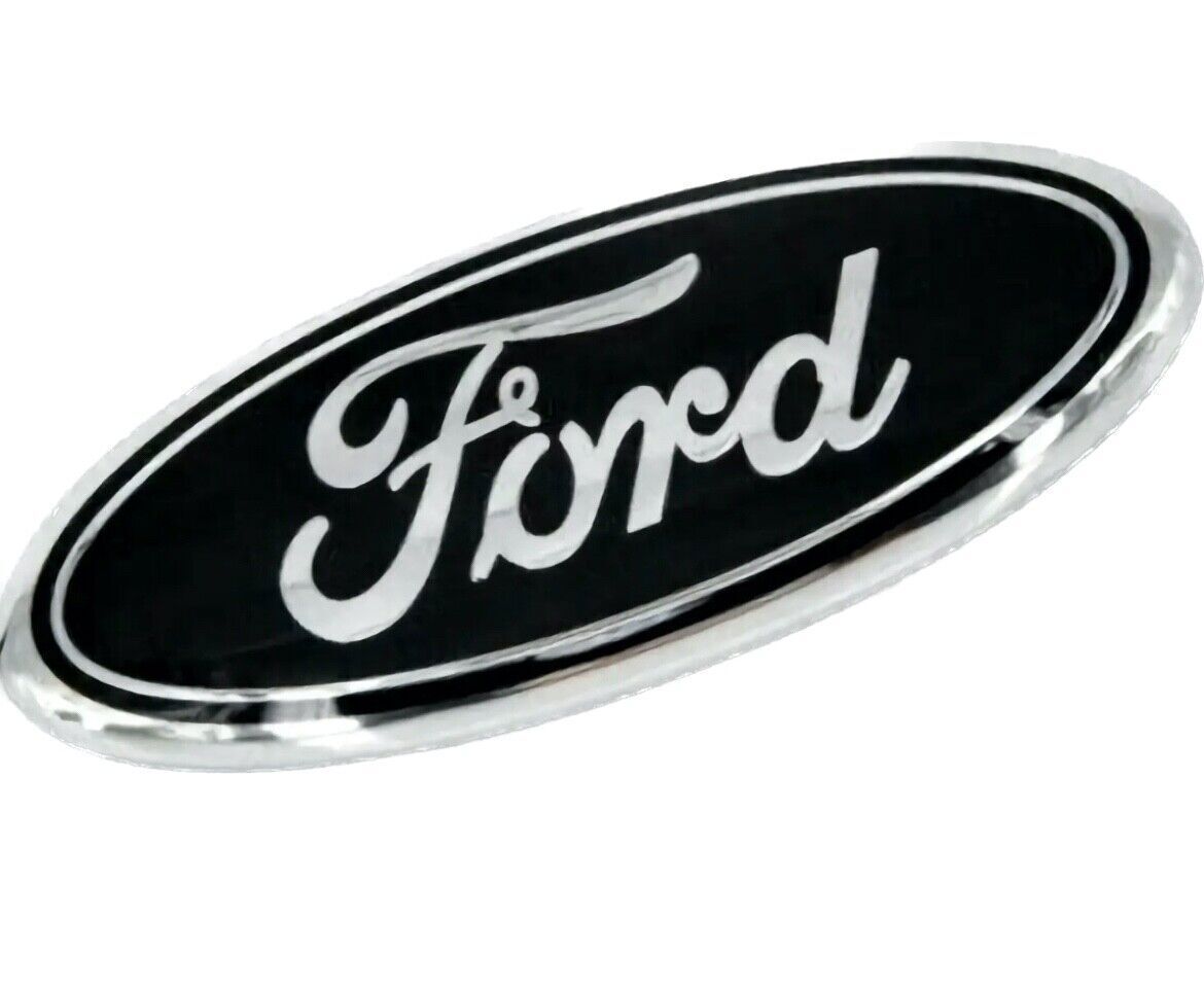 BLACK & CHROME 2005-2014 Ford F150 FRONT GRILLE/ TAILGATE 9 inch Oval Emblem 1PC