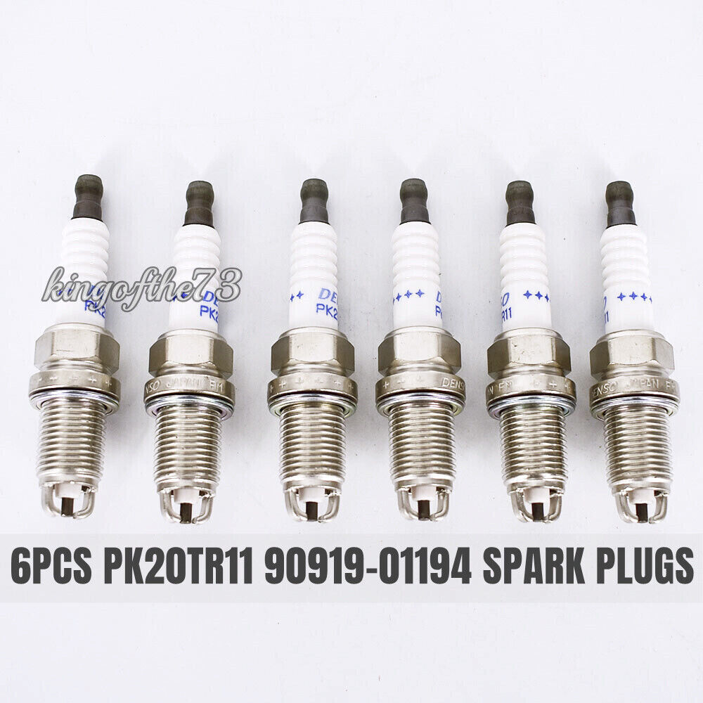 6Pcs PK20TR11 Laser Platinum Spark Plugs For Toyota Lexus 3.0L/3.3L 90919-01194