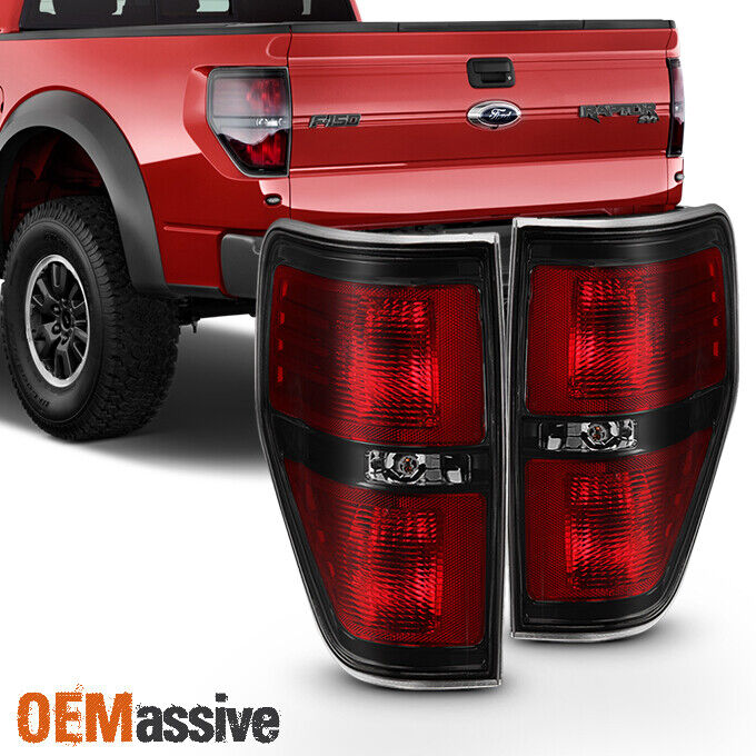 Fit 2009-2014 Ford F150 SVT Raptor Black Tail Brake Lights Lamps Replacement