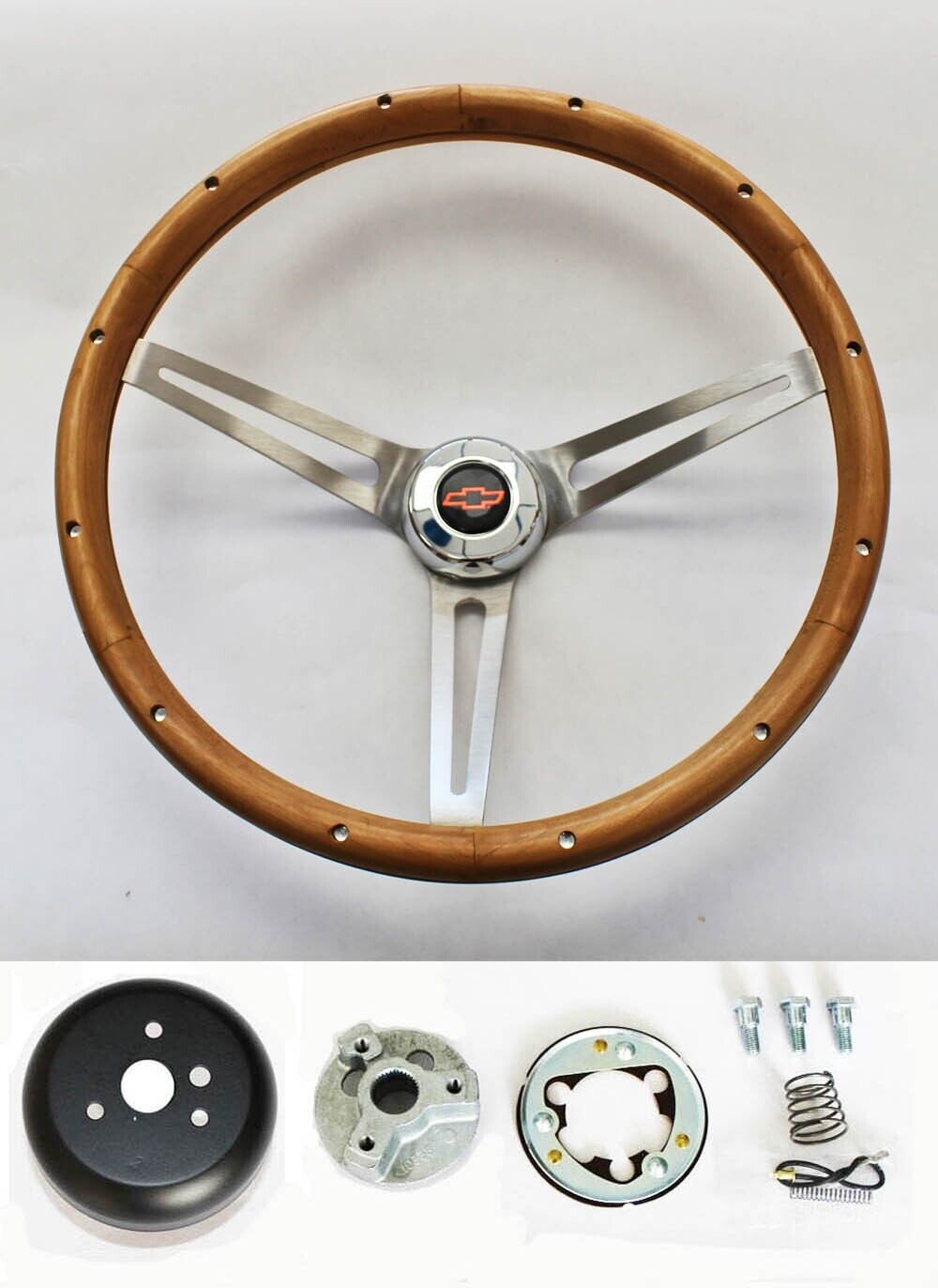1967 1968 Chevelle El Camino Grant Steering Wheel Walnut Wood Red/Blk 15\