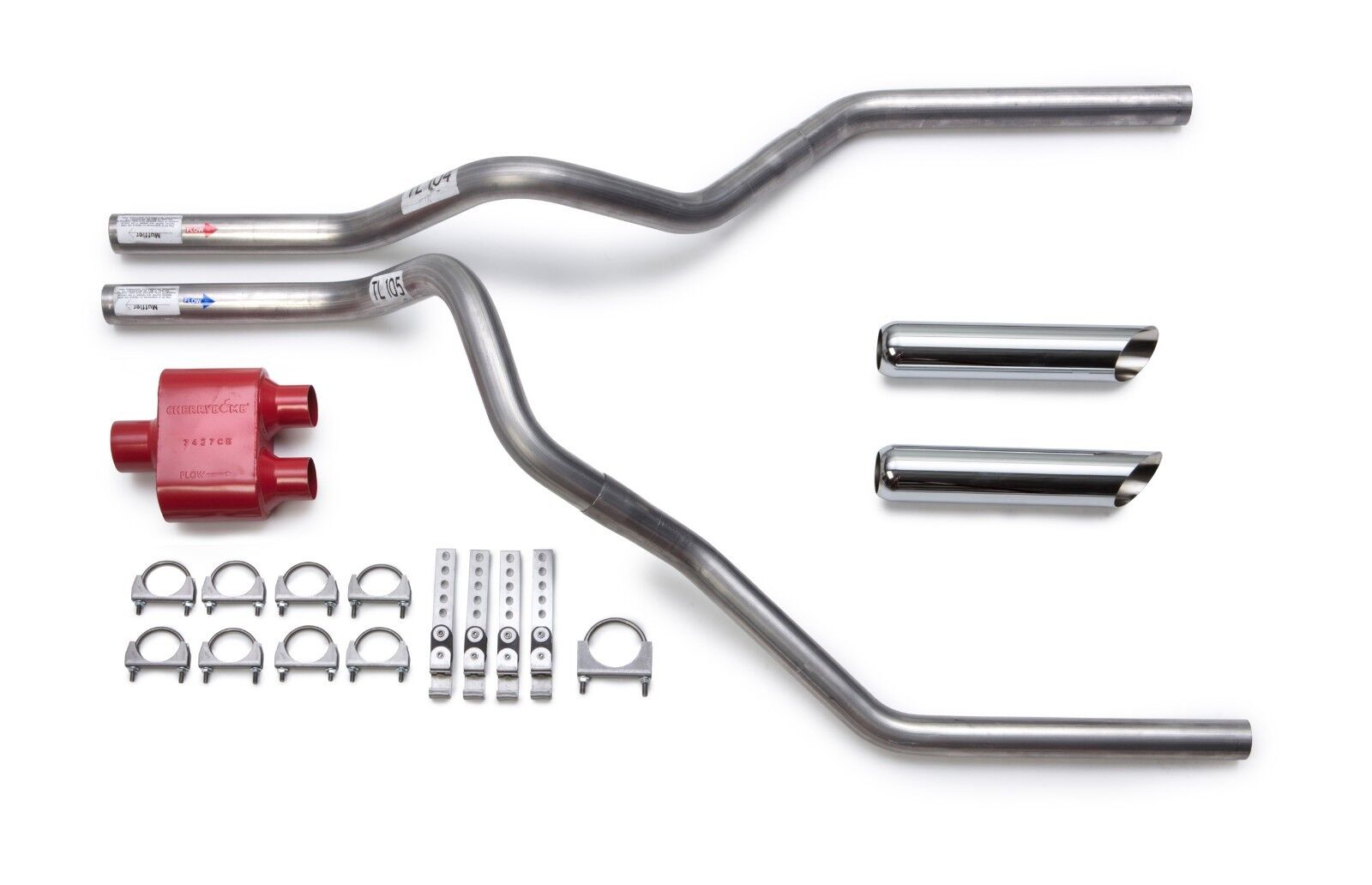 Cherry Bomb Extreme Dual Truck Exhaust Kit Chrome Tips for \'09-14 Ford F150 F250