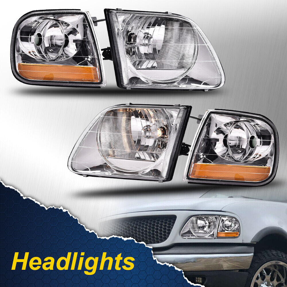 Lightning Headlights & Parking Corner lights Fits For 97-03 Ford F150 Expedition