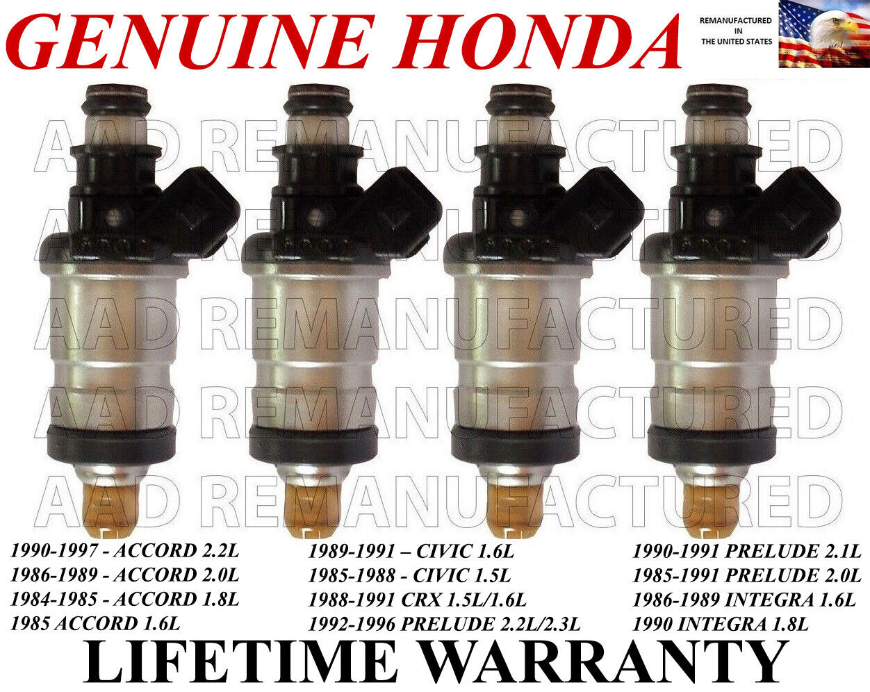 OEM 4X Fuel Injectors for Honda Accord Civic CRX Prelude Integra 1.6L 2.0L 2.2L 