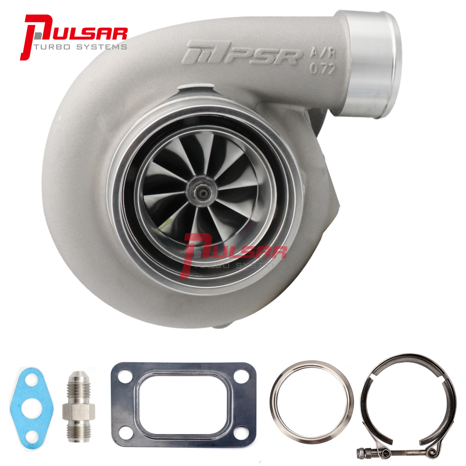 Pulsar Turbo PSR3582 GEN2 Dual Ball Bearing Turbo T3 Open Inlet, Vband 0.63 A/R